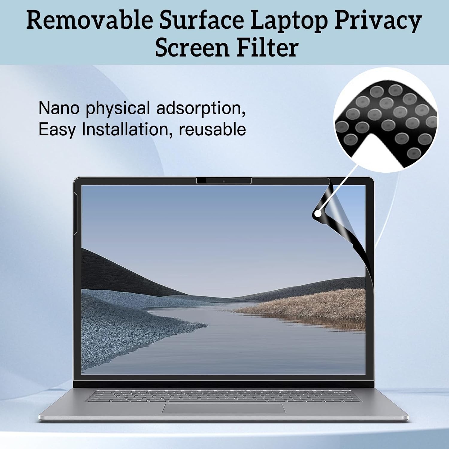 Removable & Reusable Privacy Screen for Surface Laptop Studio 14.4 inch, Easy In