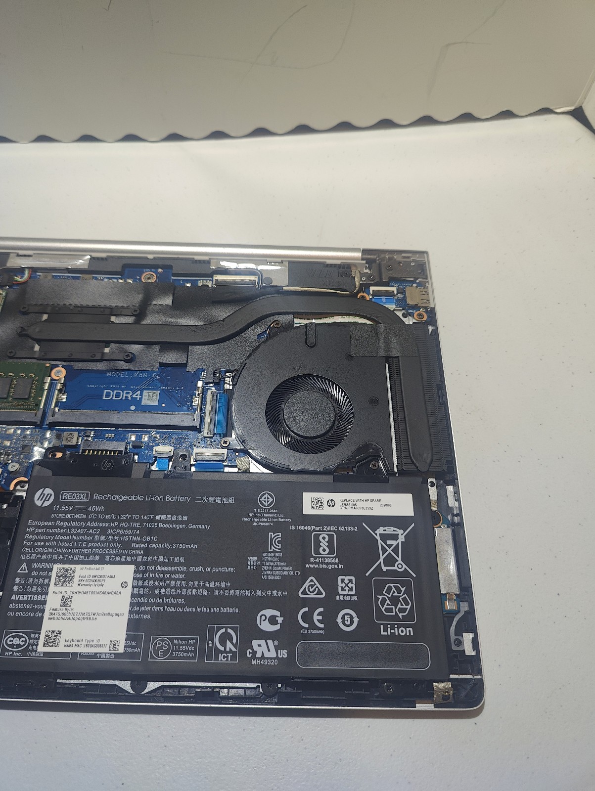 HP PROBOOK 440 G7 i5-10210U @ 1.60GHz, 8GB RAM, NO HDD/OS PARTS ONLY