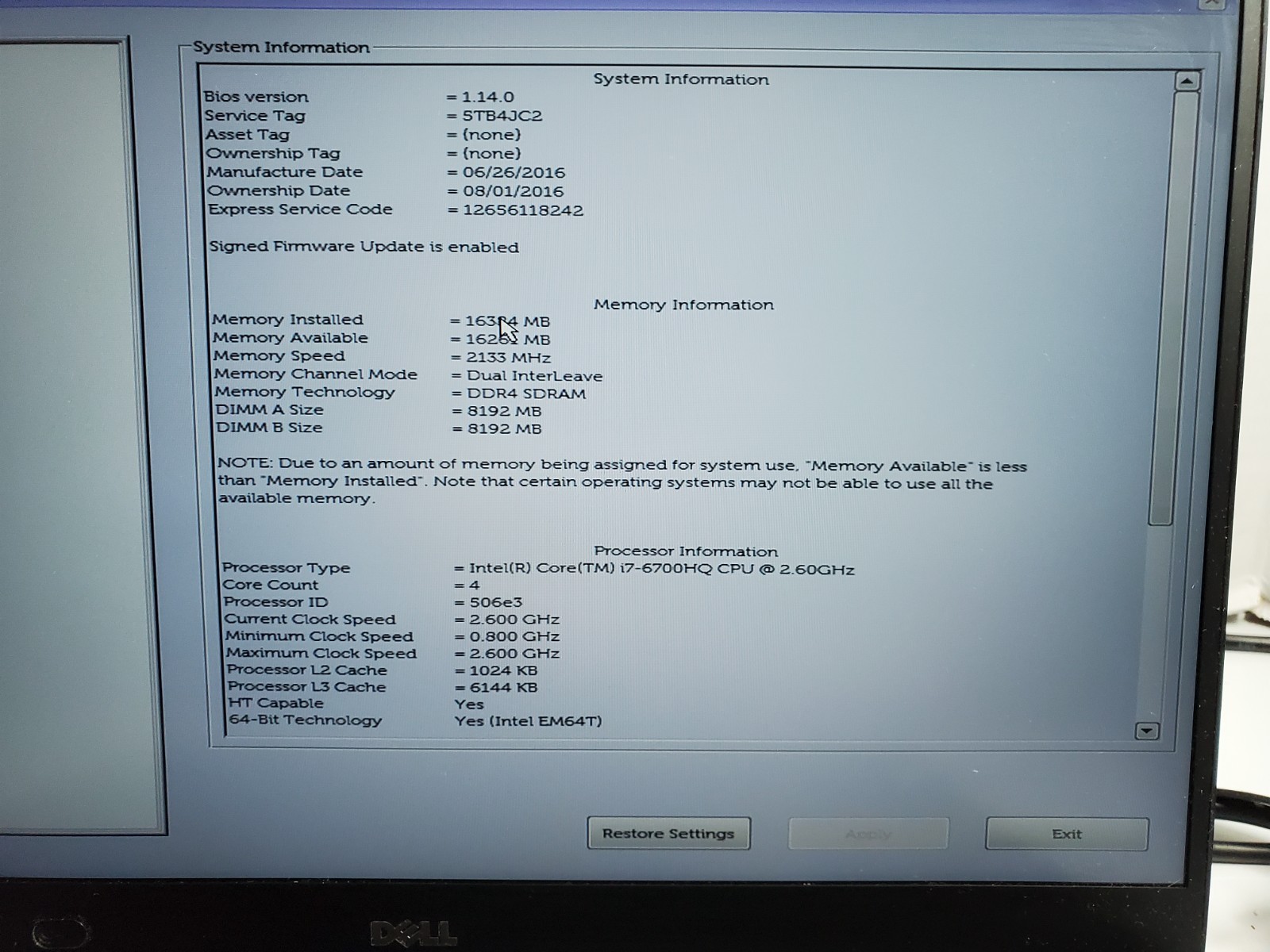 Dell XPS 15 9550 i7-6700HQ 16GB RAM 512GB SSD GTX 960M Win10 – BAD Battery -READ