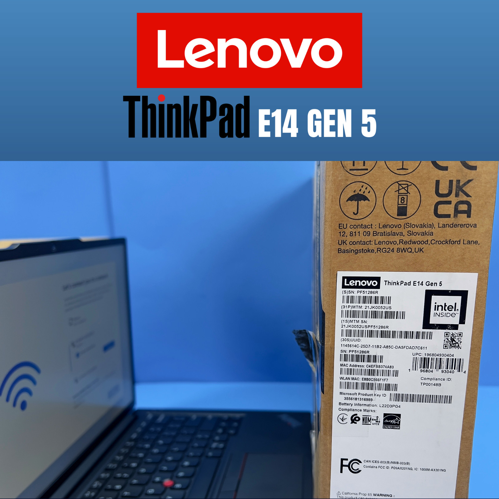 Lenovo ThinkPad E14 Gen 5 – 14-inch Touchscreen – Intel Core i5-1335U – 16GB RAM