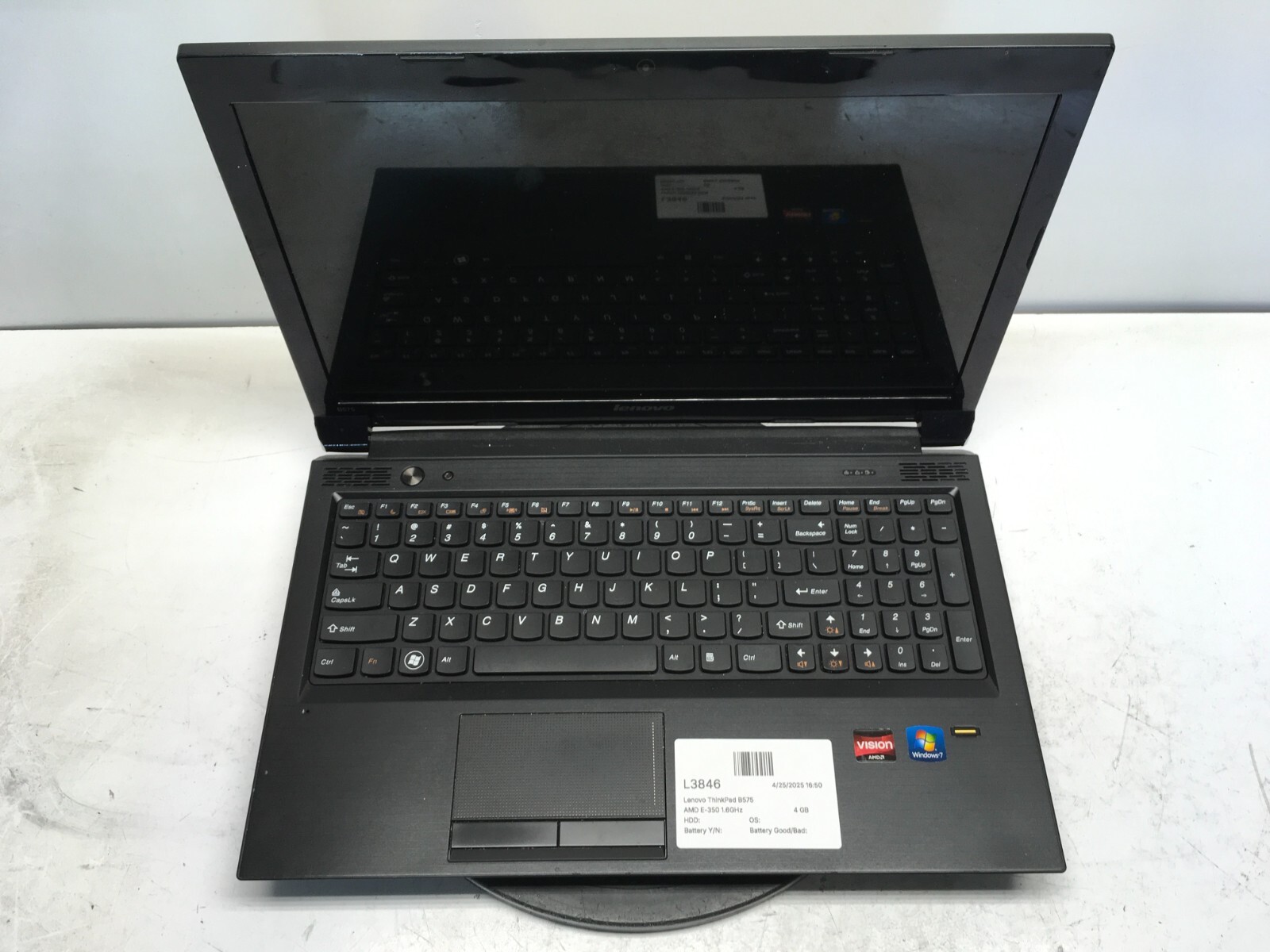 Lenovo ThinkPad B575 AMD E-350 1.6GHz 4 GB NO HDD