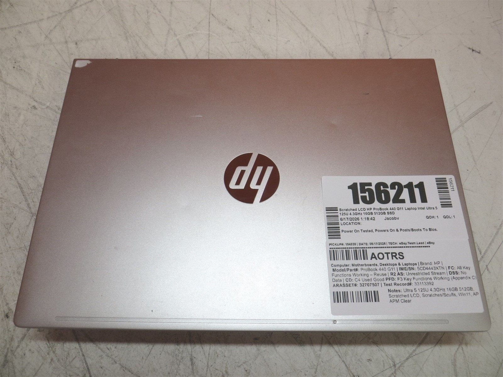 Scratched LCD HP ProBook 440 G11 Laptop Intel Ultra 5 125U 4.3GHz 16GB 512GB SSD