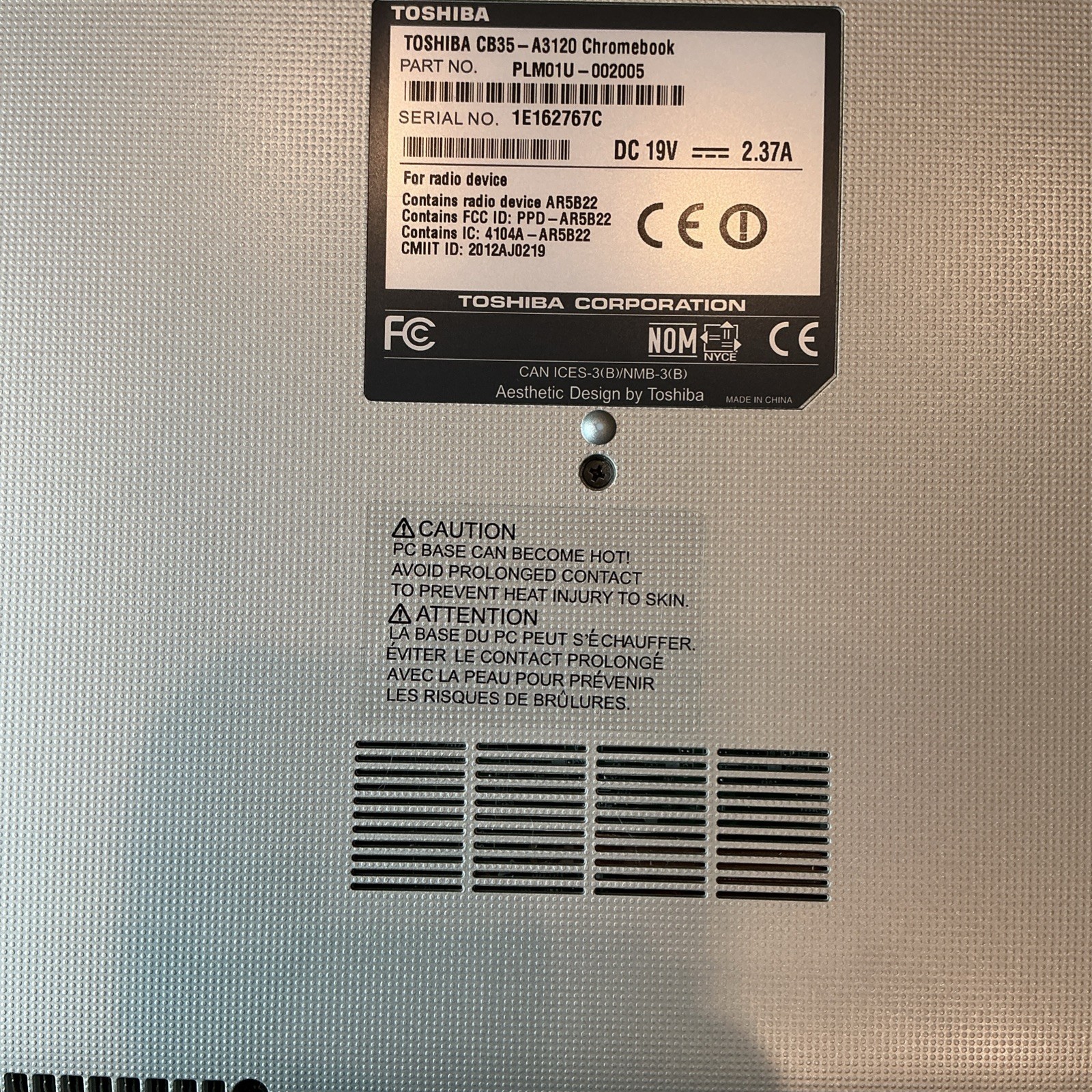 Toshiba Chromebook CB30-A3120 13.3″ CELERON 2955U 1.4ghz 2gb 16gb SSD