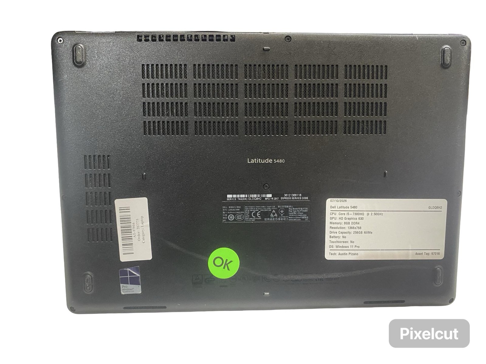 Dell Latitude 5480 i5 7300HQ 8GB 256GB Windows 11 Pro No Battery Grade C