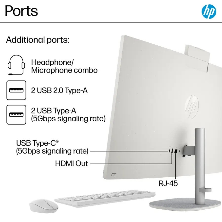 HP All-in-One Desktop 27″Touch Ultra7-155U 4.8GHz UPTO 64GB RAM 1TB SSD Win11Pro