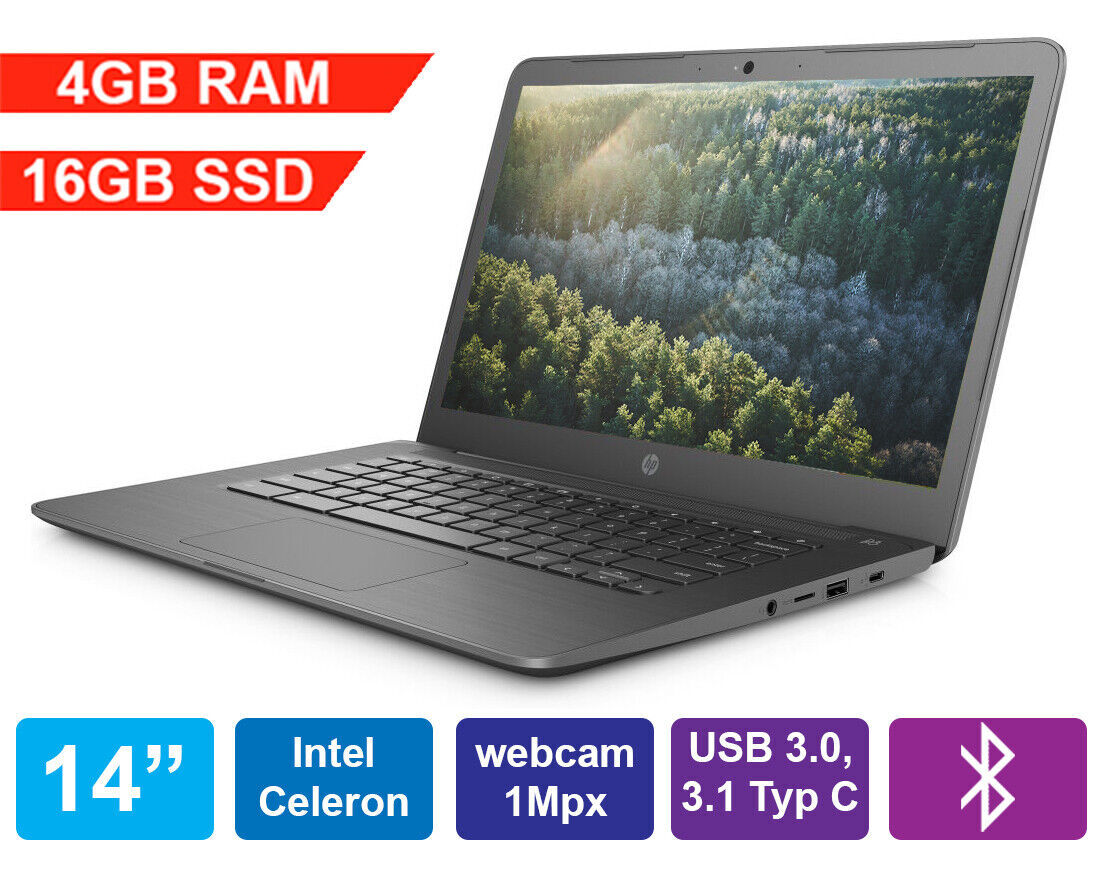 HP Chromebook 14 G4 Celeron N2840 4GB/16GB SSD 14″ HD KAM Grade B