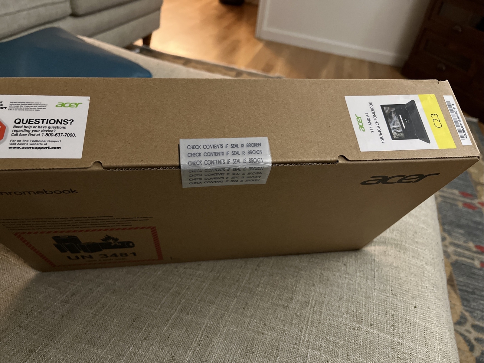 NEW Acer 311 Chromebook 11.6″ HD AMD A4 64GB eMMC 4GB RAM Shale Black Sealed NIB