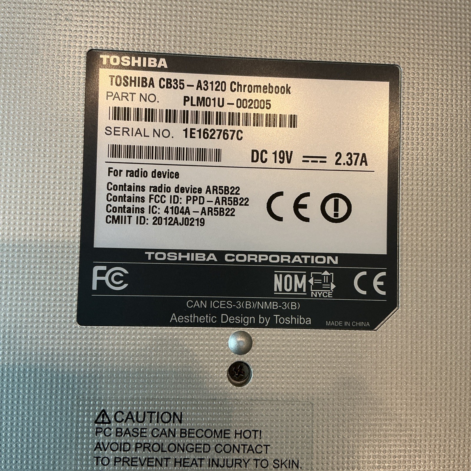 Toshiba Chromebook CB30-A3120 13.3″ CELERON 2955U 1.4ghz 2gb 16gb SSD