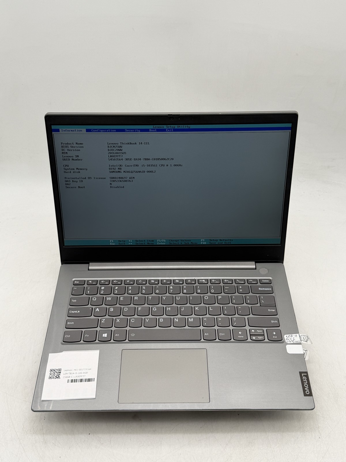 Lenovo ThinkBook 14-IIL 14inch i5-1035G1 8GB 256GB |NO OS Read|