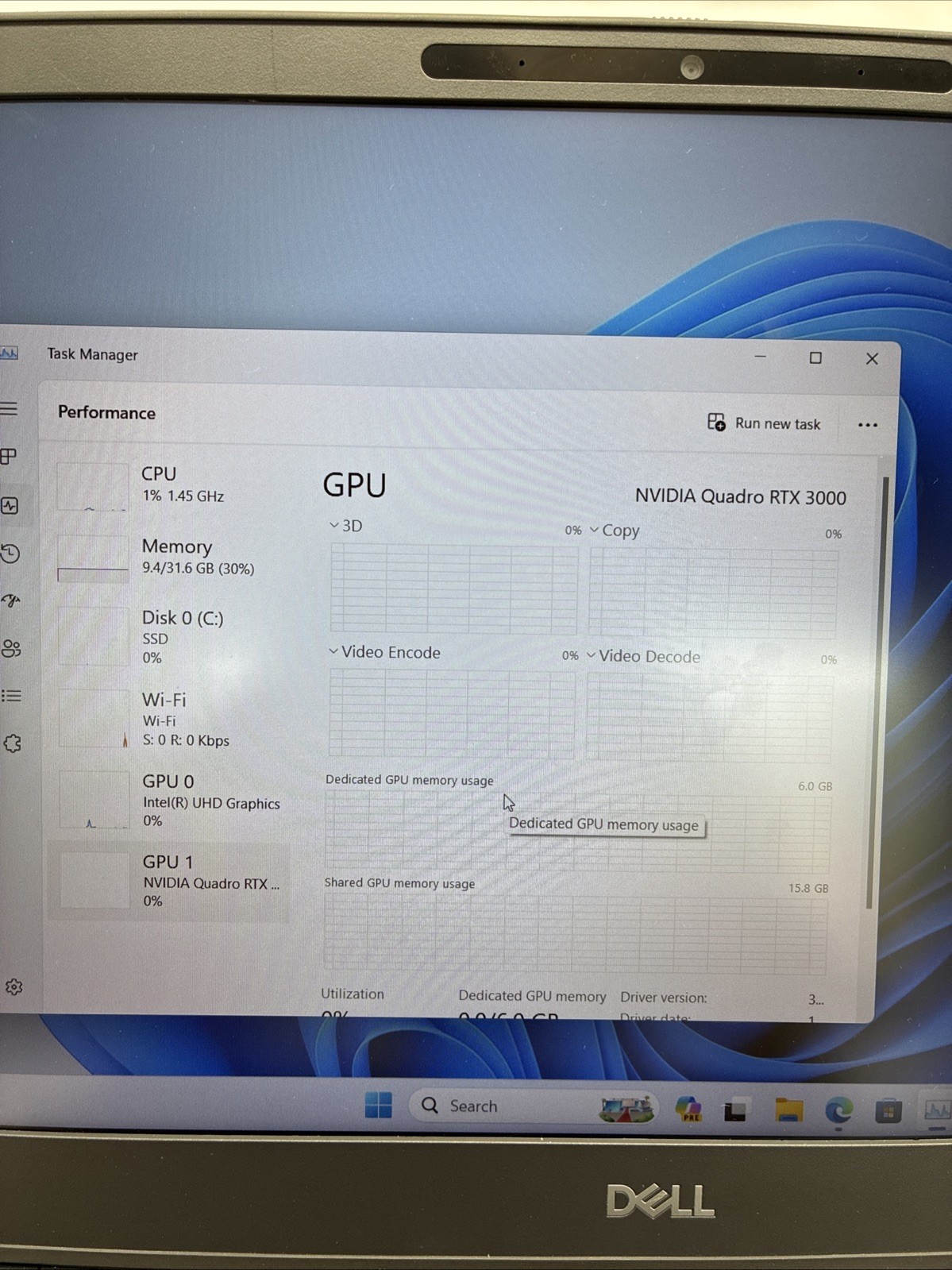 Dell Precision 7550 NVIDIA Quadro RTX 3000 2.4GHz Intel Core i9-10 32GB 512 (L2)