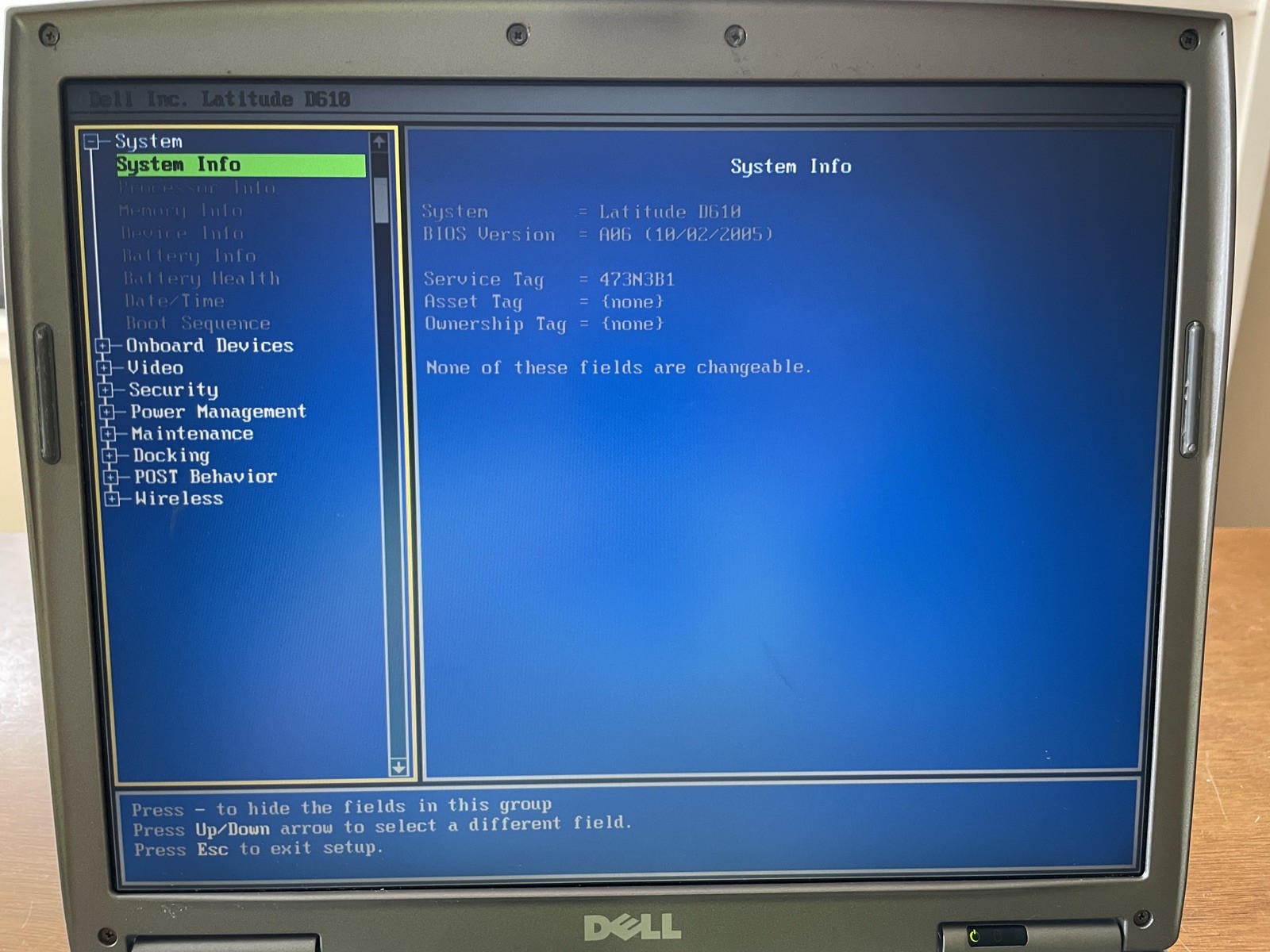 Dell Latitude D610 Retro Windows XP Laptop w/ batt, chrg. (N3B1)