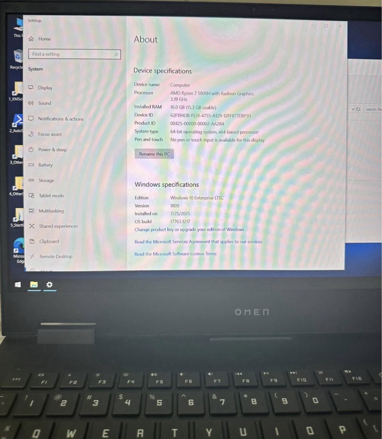 HP Omen 15 Gaming Laptop Ryzen 7 5800H RTX 3060 16GB 512GB SSD