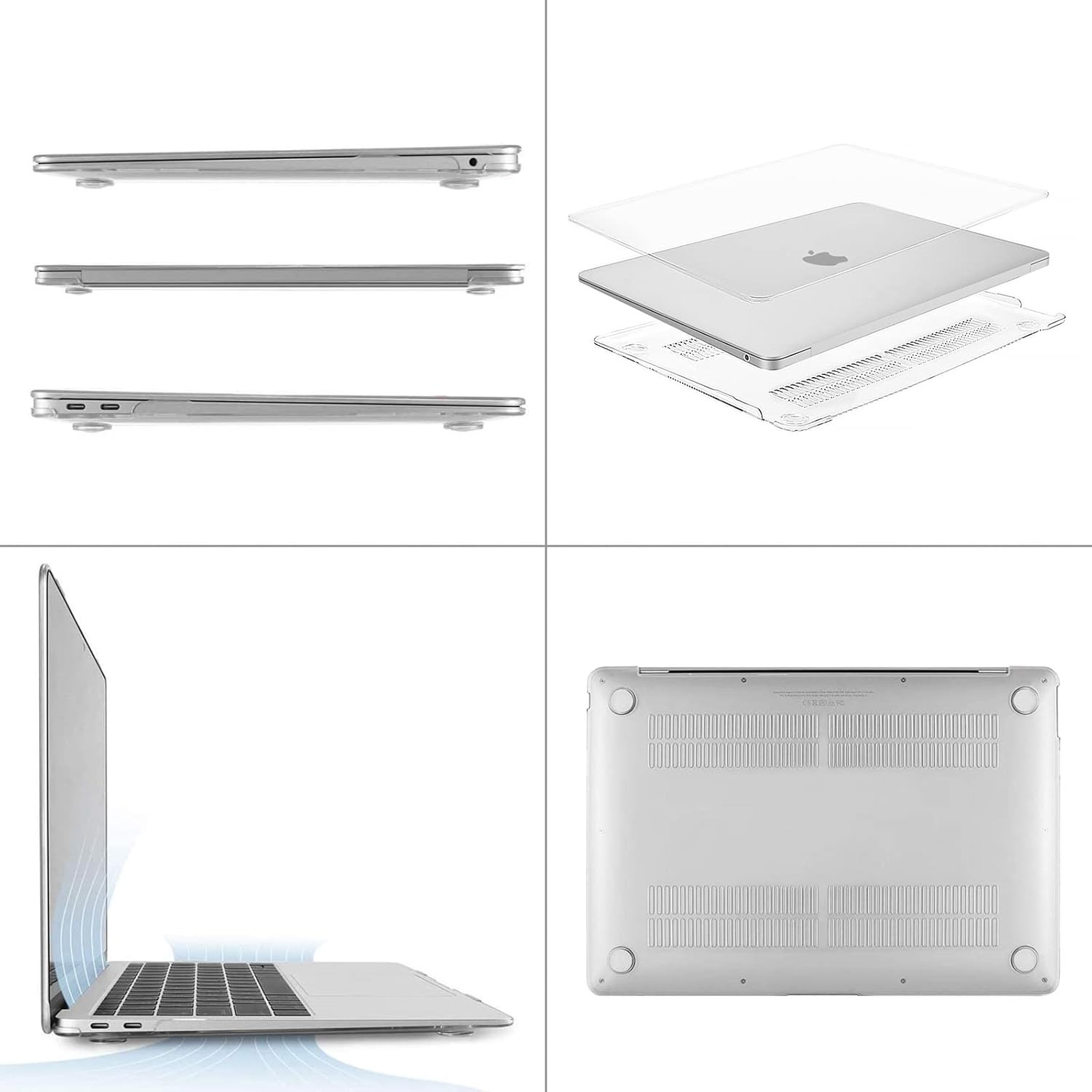 MacBook Air 13 inch Case M1 Chip 2021-2018 Release A2337 A2179 A1932, Transparen