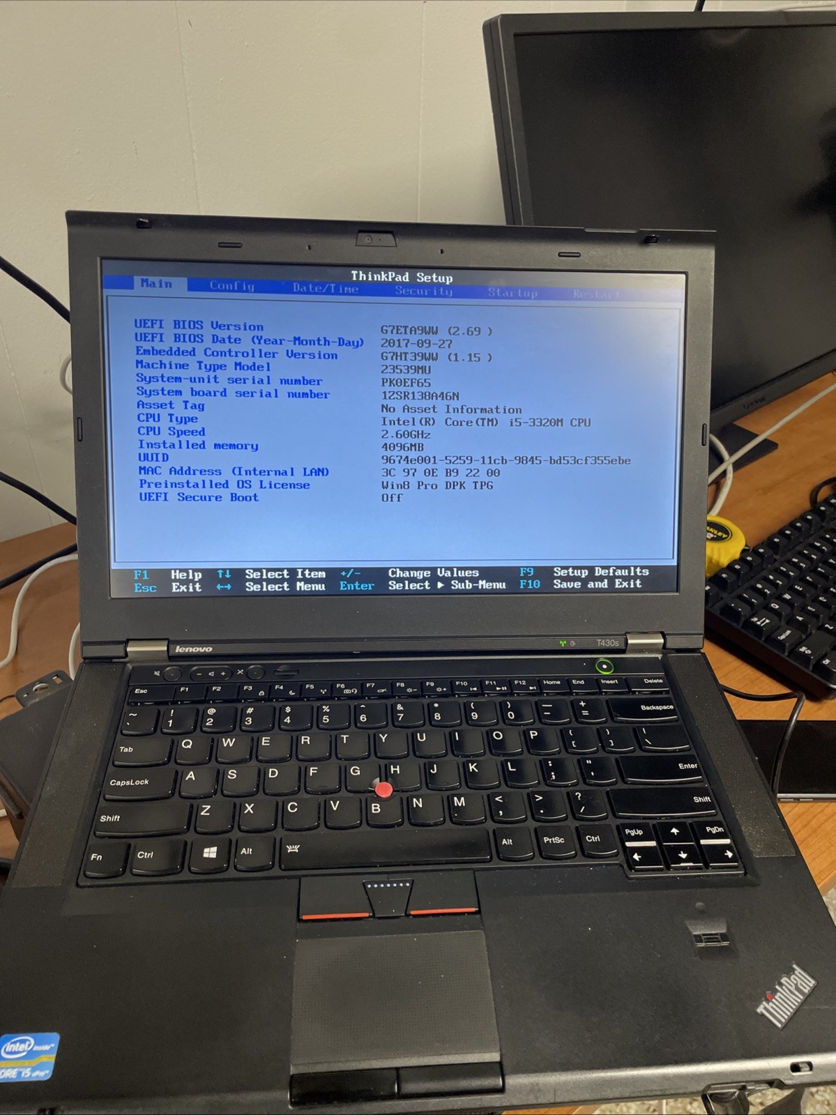 lenovo thinkpad T430s Intel Core I5-3320M 4GBRAM