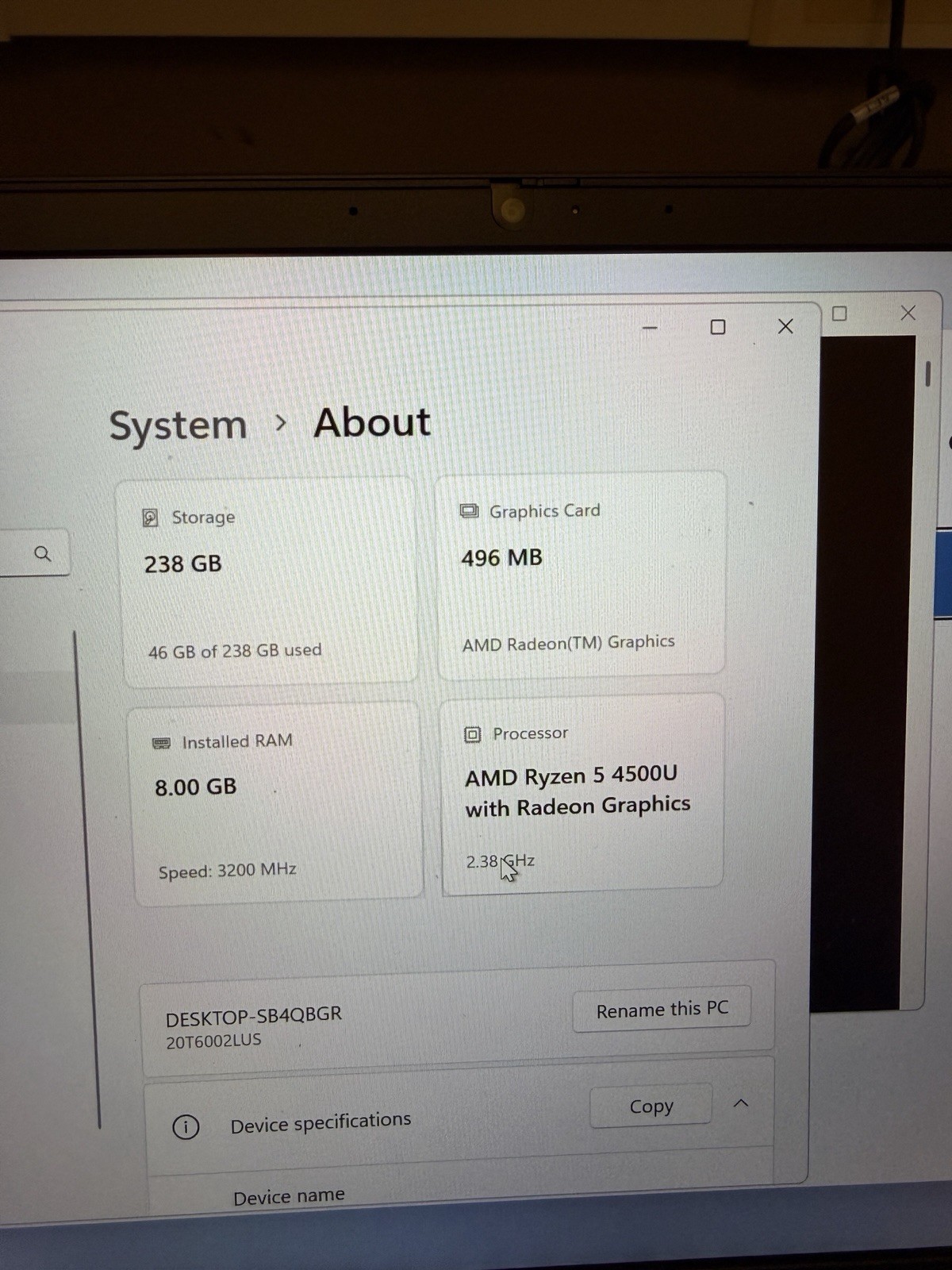 Lenovo ThinkPad E14 14″ AMD Ryzen 5 4500U 8GB RAM 256GB SSD Windows 11