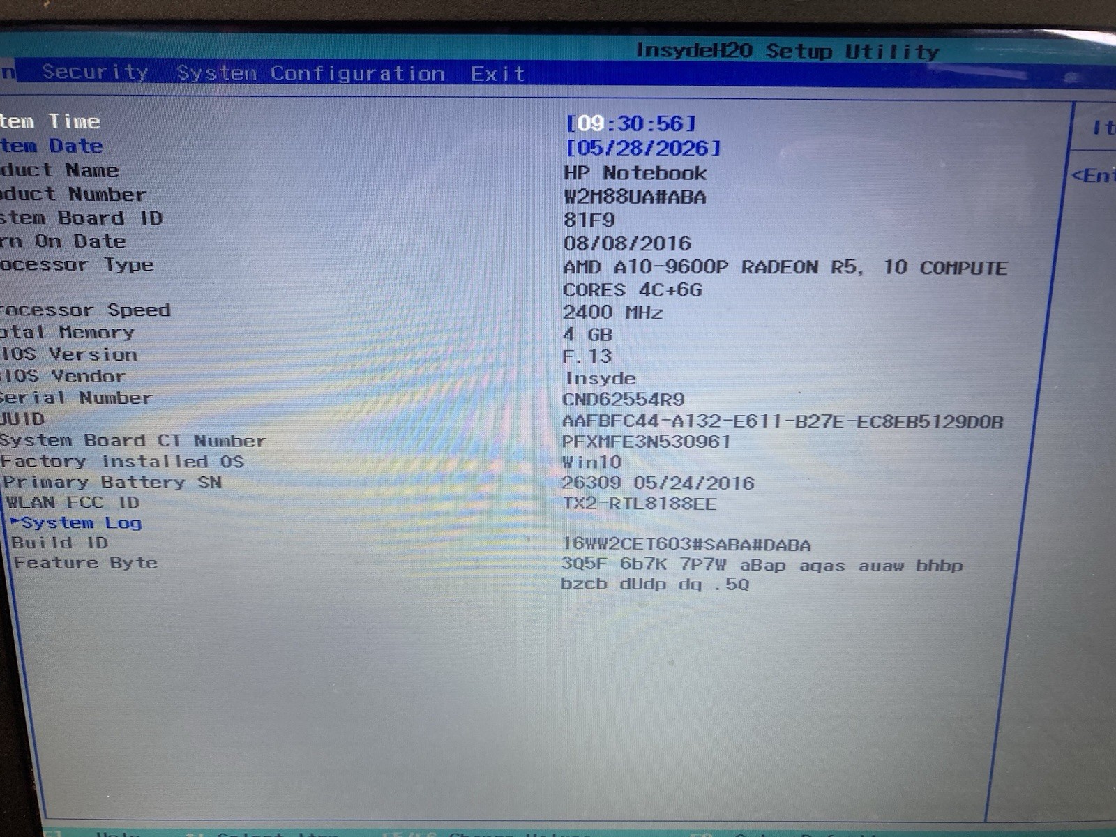 HP 15-ba079dx AMD A10-9600p Radeon R5 2.4GHz | 4GB Ram | No HDD – Boot to BIOS