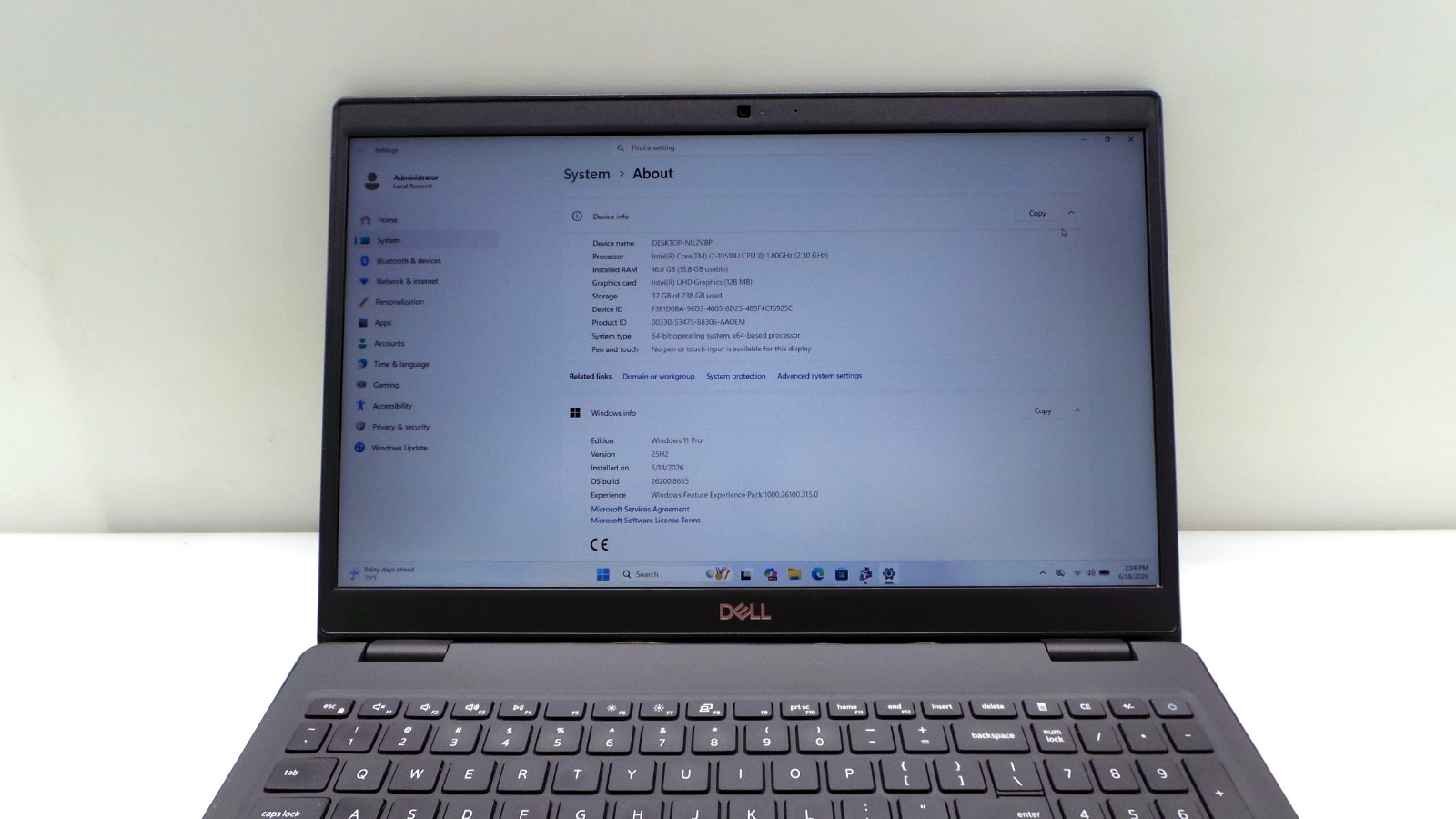 Dell Latitude 3510 15.6″ | i7-10510U 1.80GHz | 16GB RAM 256GB NVMe | WIN 11 PRO