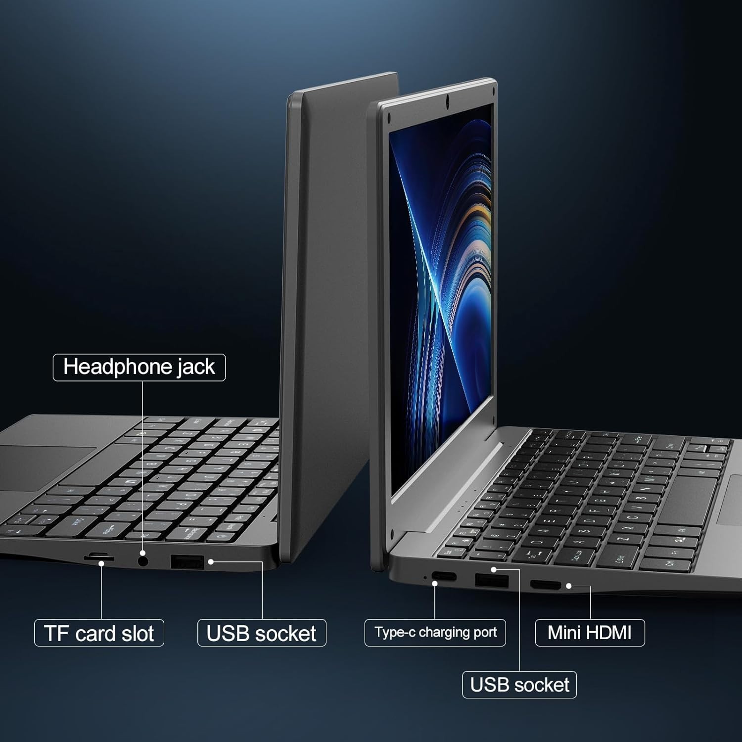 NBD Laptop Computer 10.1” Quad Core Powered by Android 12.0 Netbook with WiFi