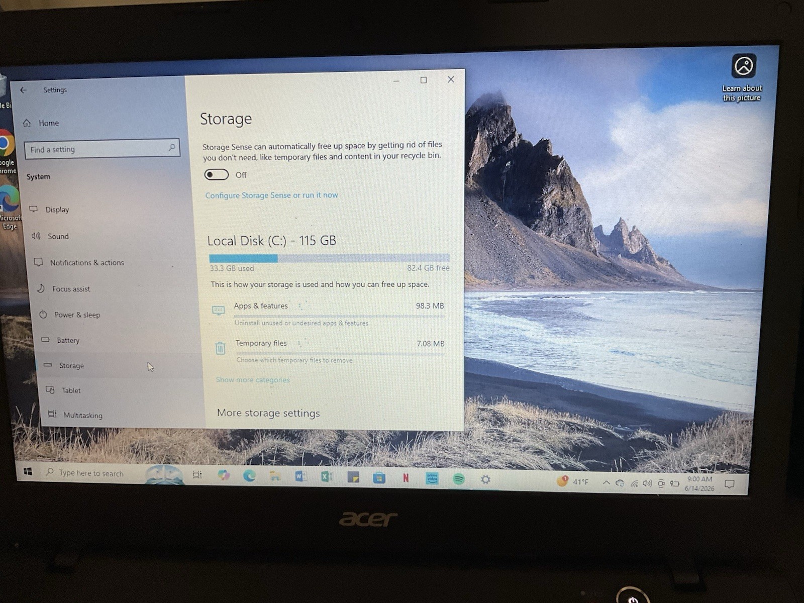 ACER SWIFT SF114-31-P5L7 LAPTOP INTEL PENTIUM N3710 1.6GHZ |64g EMMC | 4GB (33)