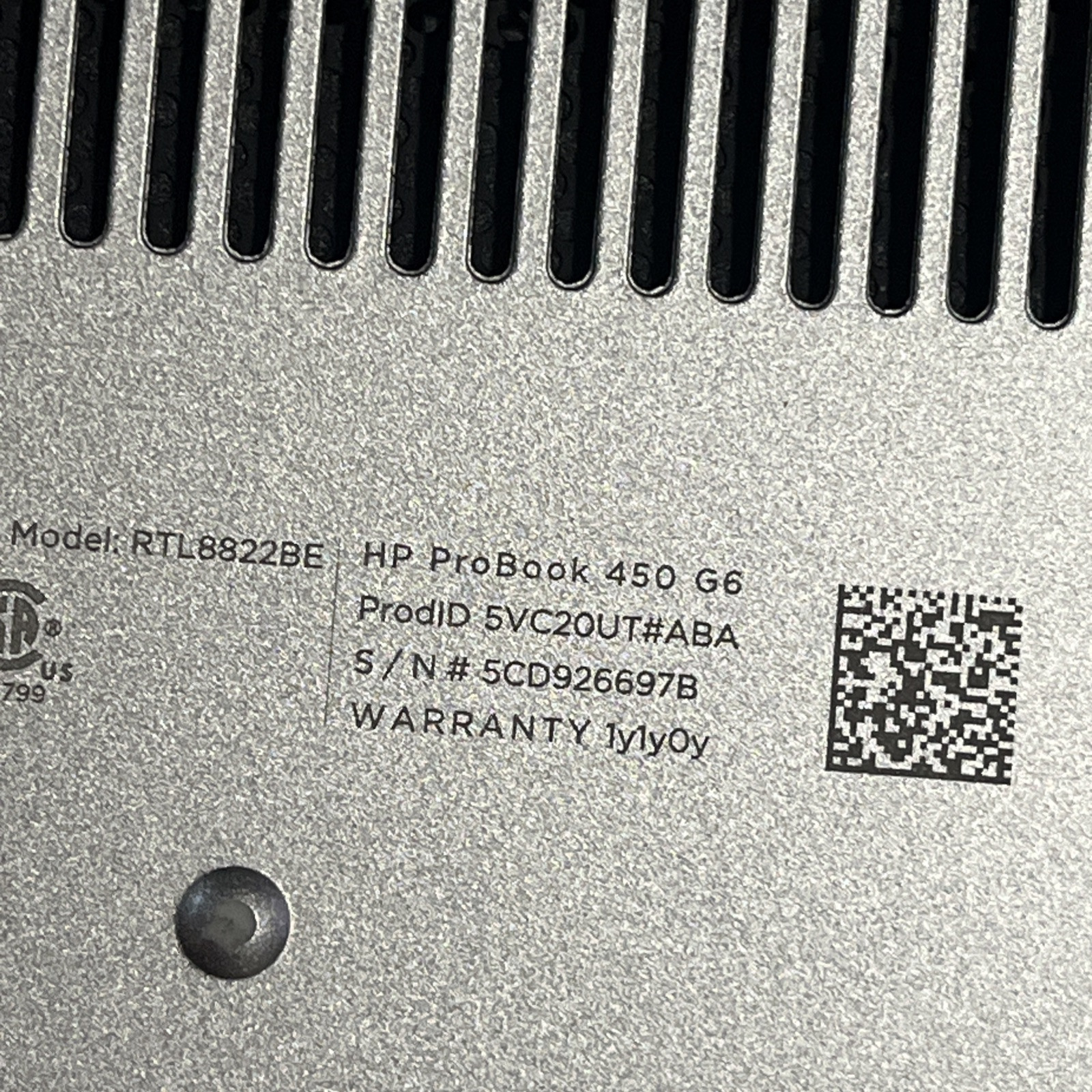 HP PROBOOK 450 G6 INTEL CORE I3-8145U 2.10GHZ 4GB RAM NO HD ~