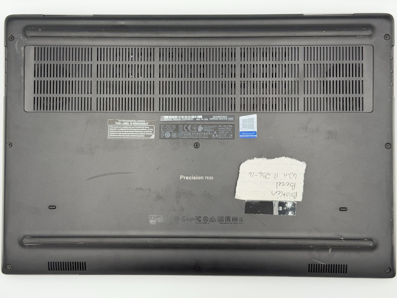 Dell Precision 7530 15.6″ i7 8850H 16GB 256GB SSD Quadro P2000 Win 11 Laptop