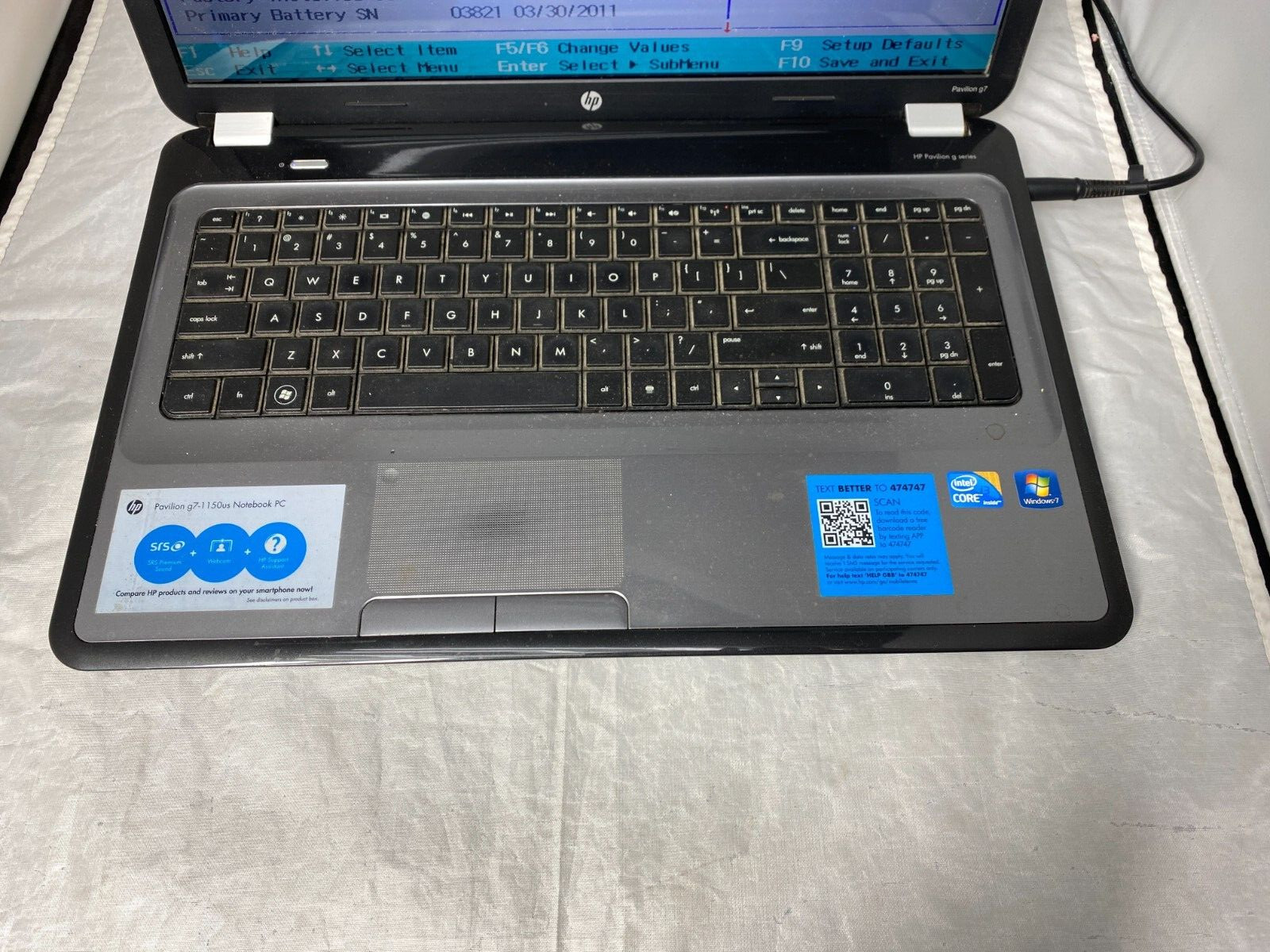 HP Pavilion g7-1150us Intel Core i3 M370 2.4 GHz 8 ,4 GB RAM 17.3″