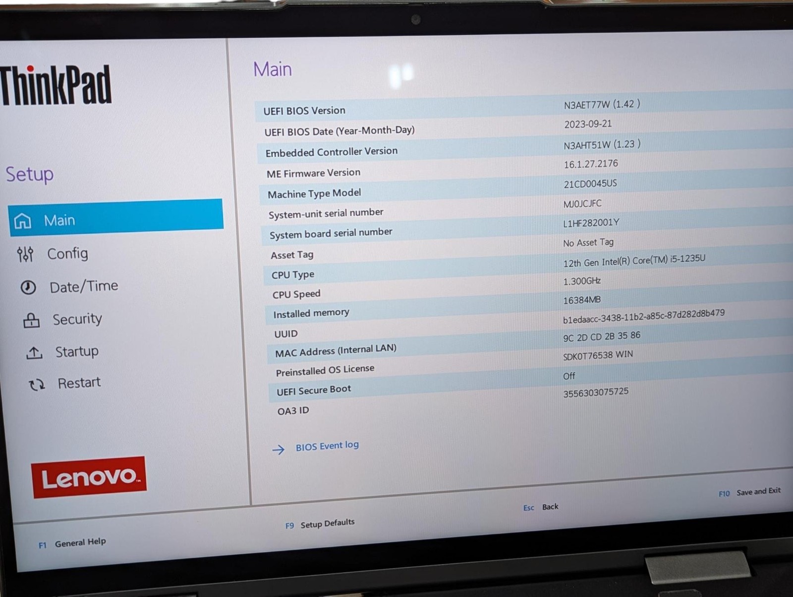 Lenovo ThinkPad X1 Yoga Gen 7 14″ i5-1235U 16GB RAM 256GB SSD -Grade D