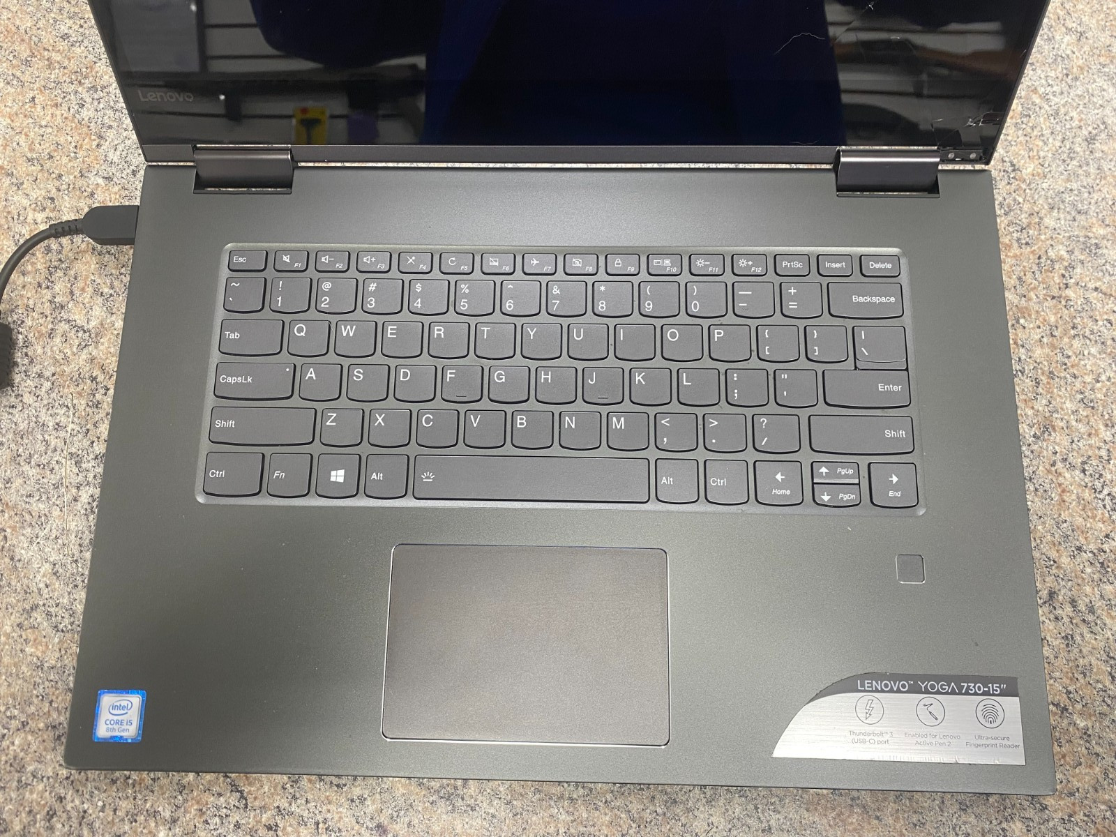 Broken Lenovo Yoga 730-15IKB 15.6″ i5-8250U 1.6GHz 8GB RAM 256GB SSD Cracked Scr