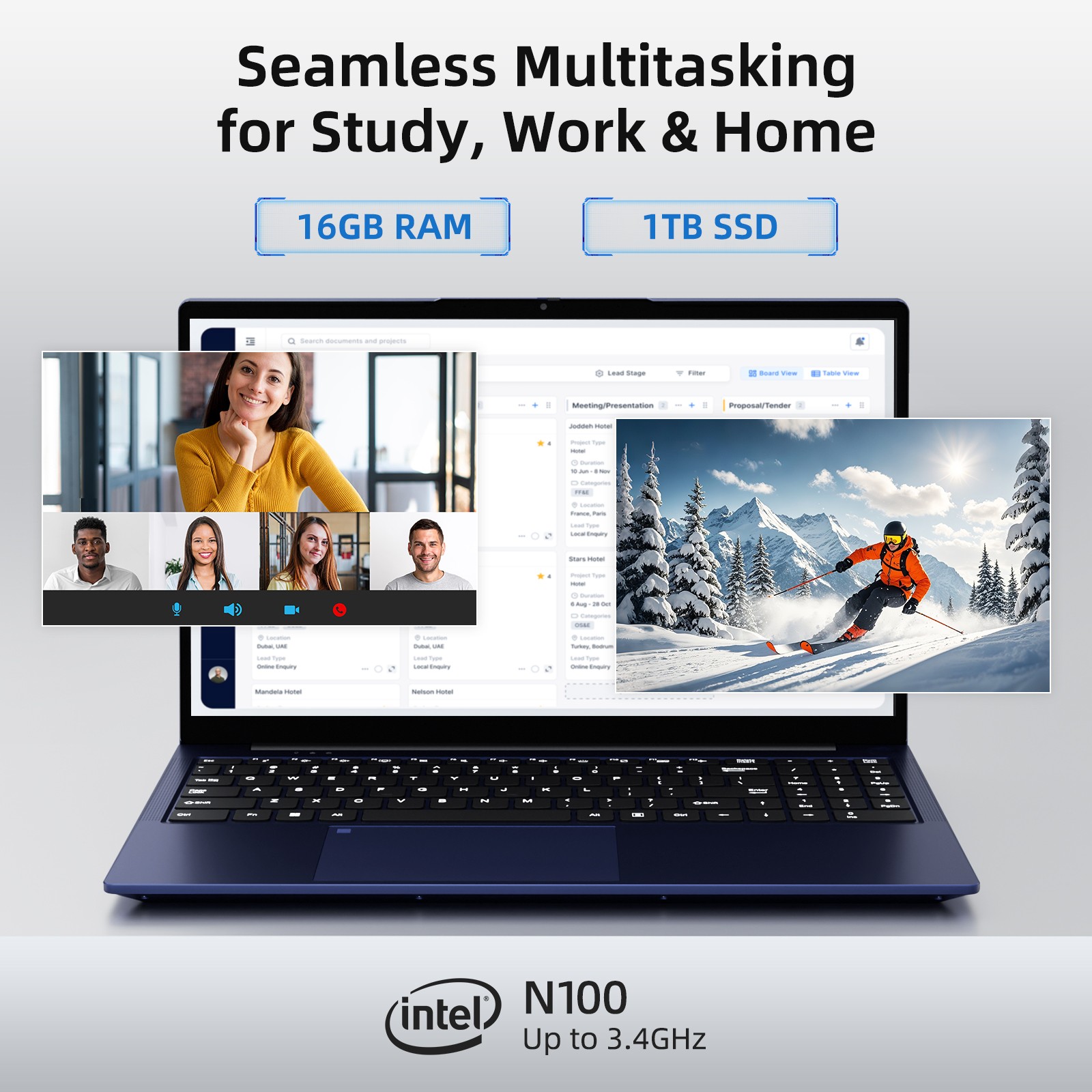 15.6 IPS FHD Laptop Intel Pentium N100 Backlit keyboard 3.4GHz Windows 11 Wifi 6