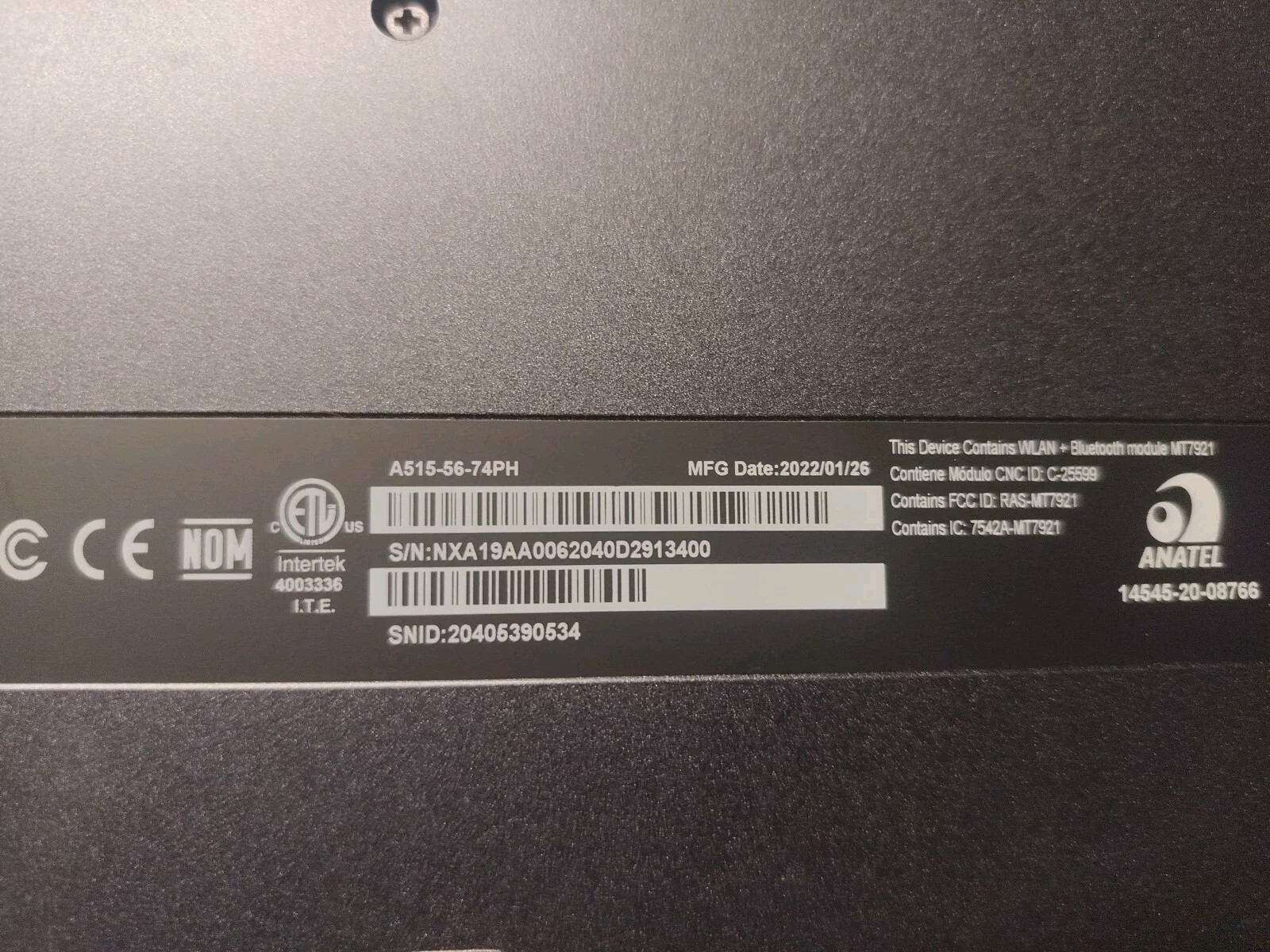 Acer Aspire 5 A515-56-74PH 15.6″ (512GB SSD, Intel Core i7 11th Gen., 2.80 GHz,