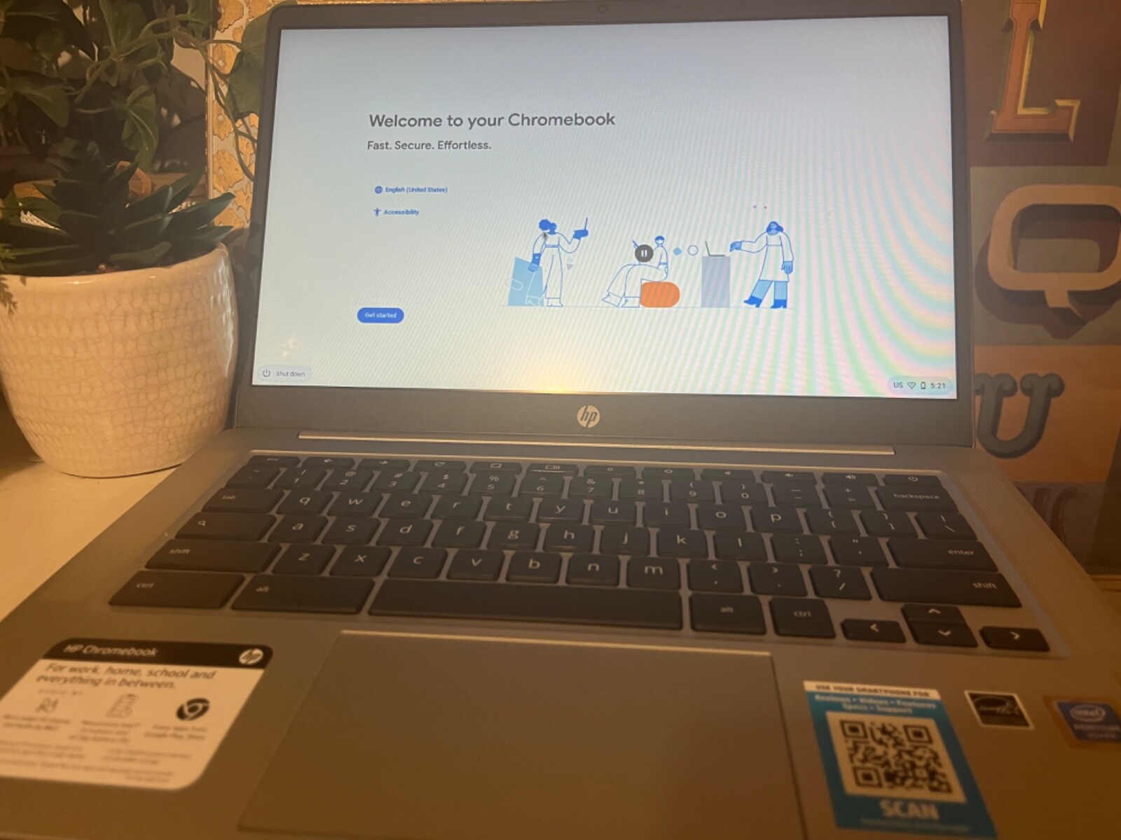HP 14″ Chromebook 14A-NA0031WM 64GB EMMC 4GB RAM Intel Pentium Silver N5030 1.1G
