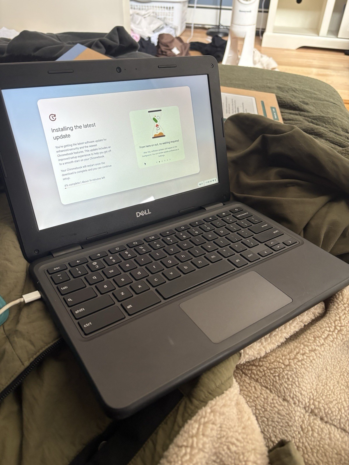 Fully working black work or school laptop, Chromebook, USB-C charging