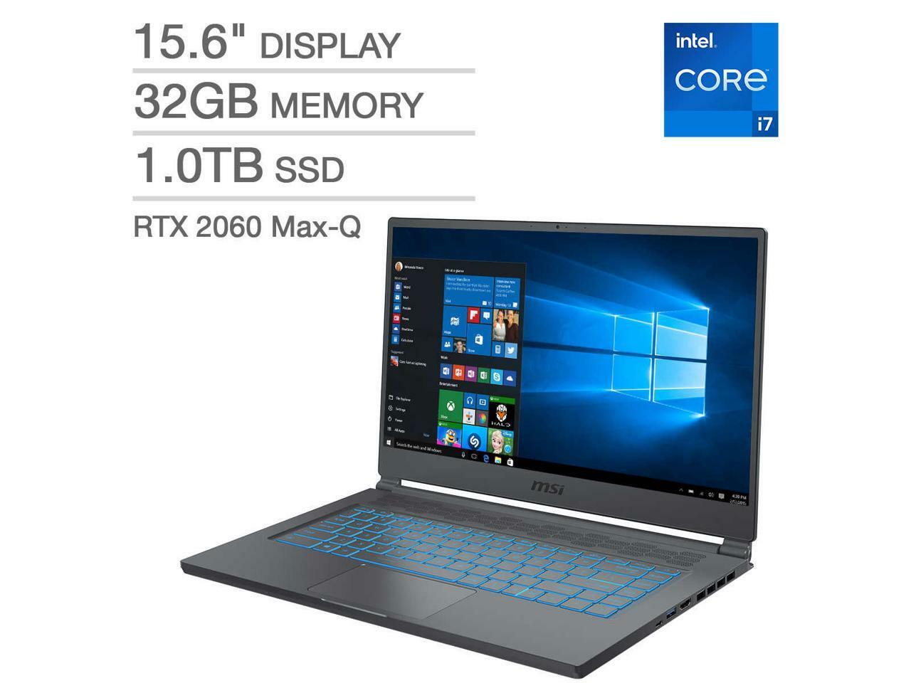 NEW MSI Stealth 15M Laptop A11SEK-010 RTX 2060 Max-Q i7 Notebook 32GB RAM 1TB SD