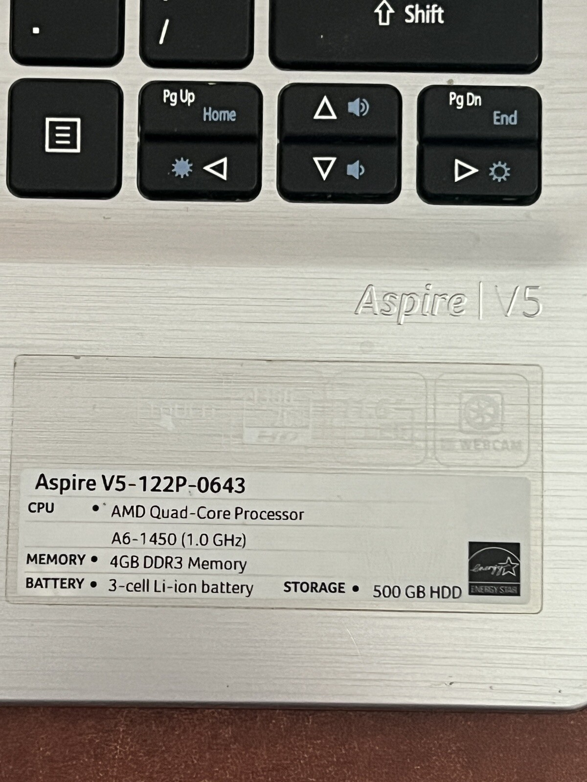 Acer Aspire V5-122P-0857 15-inch Laptop Chill Silver Notebook 8302
