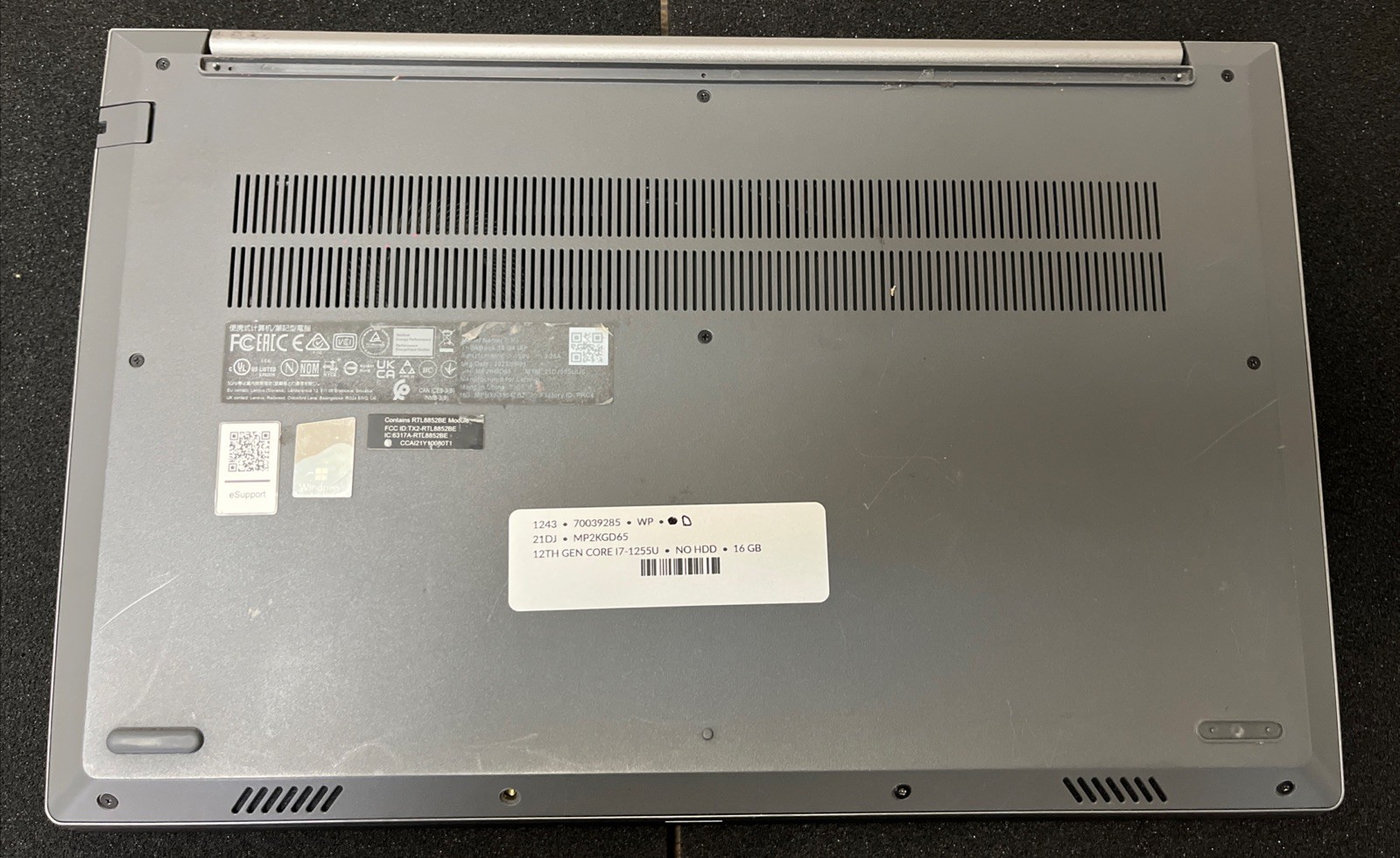 Lenovo ThinkBook 15 G4 IAP 12th Gen Core i7-1255U NO HDD 16GB(RAM) Grade D