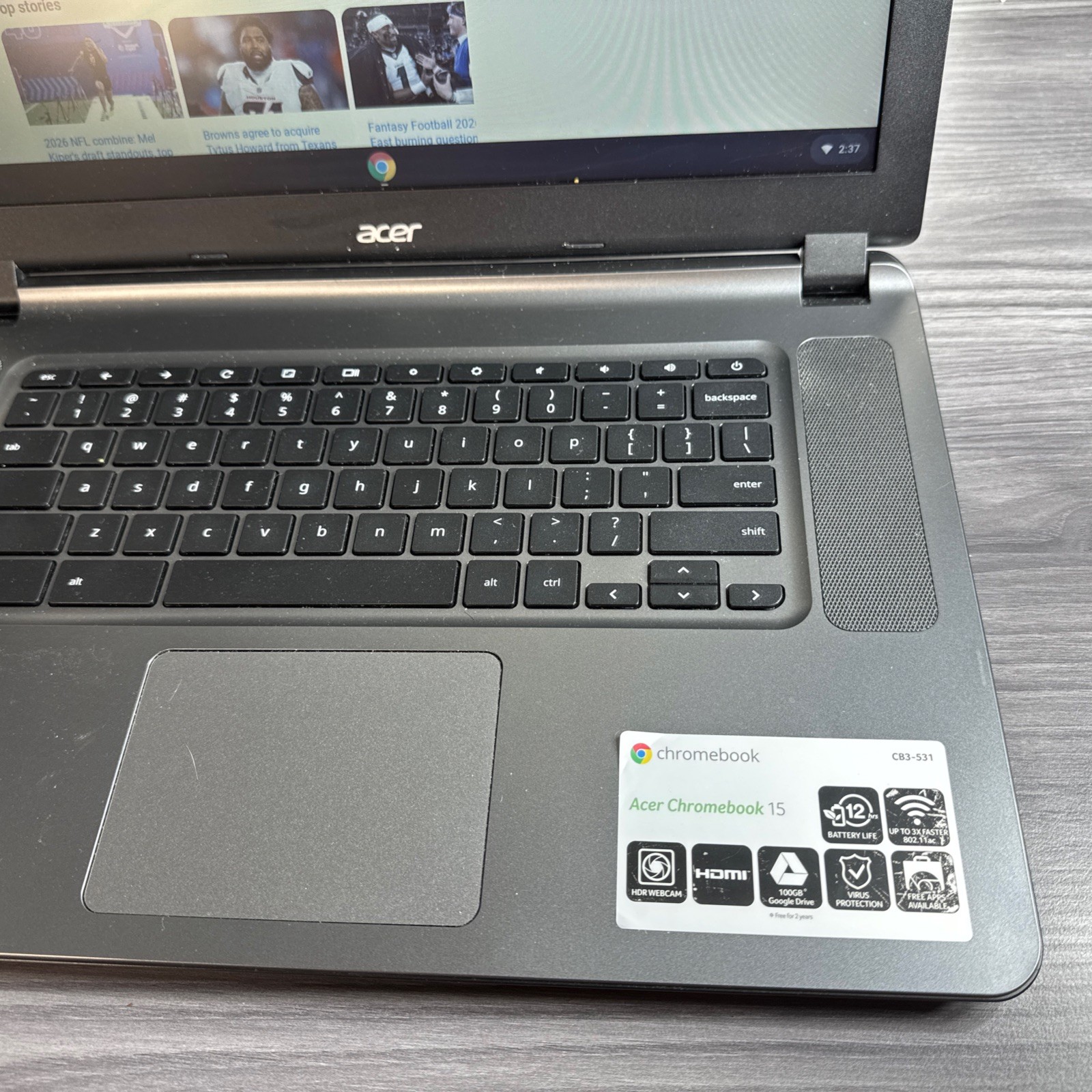 Acer Chromebook 15 Laptop CB3-531 Laptop 15.6″ Processor Bluetooth READ