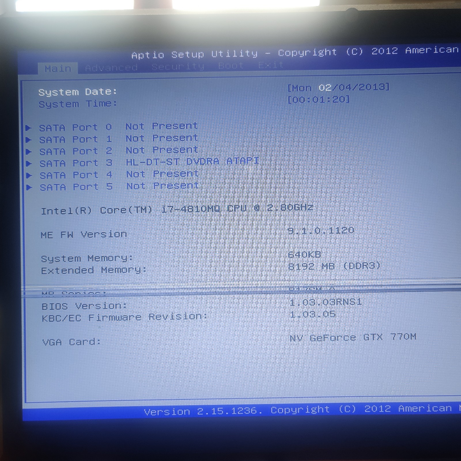Sager Clevo P177SM-A NP8298 I7-4810mq 3.8Ghz NVIDIA 770m Gpu Works Bad Lcd 17.3″