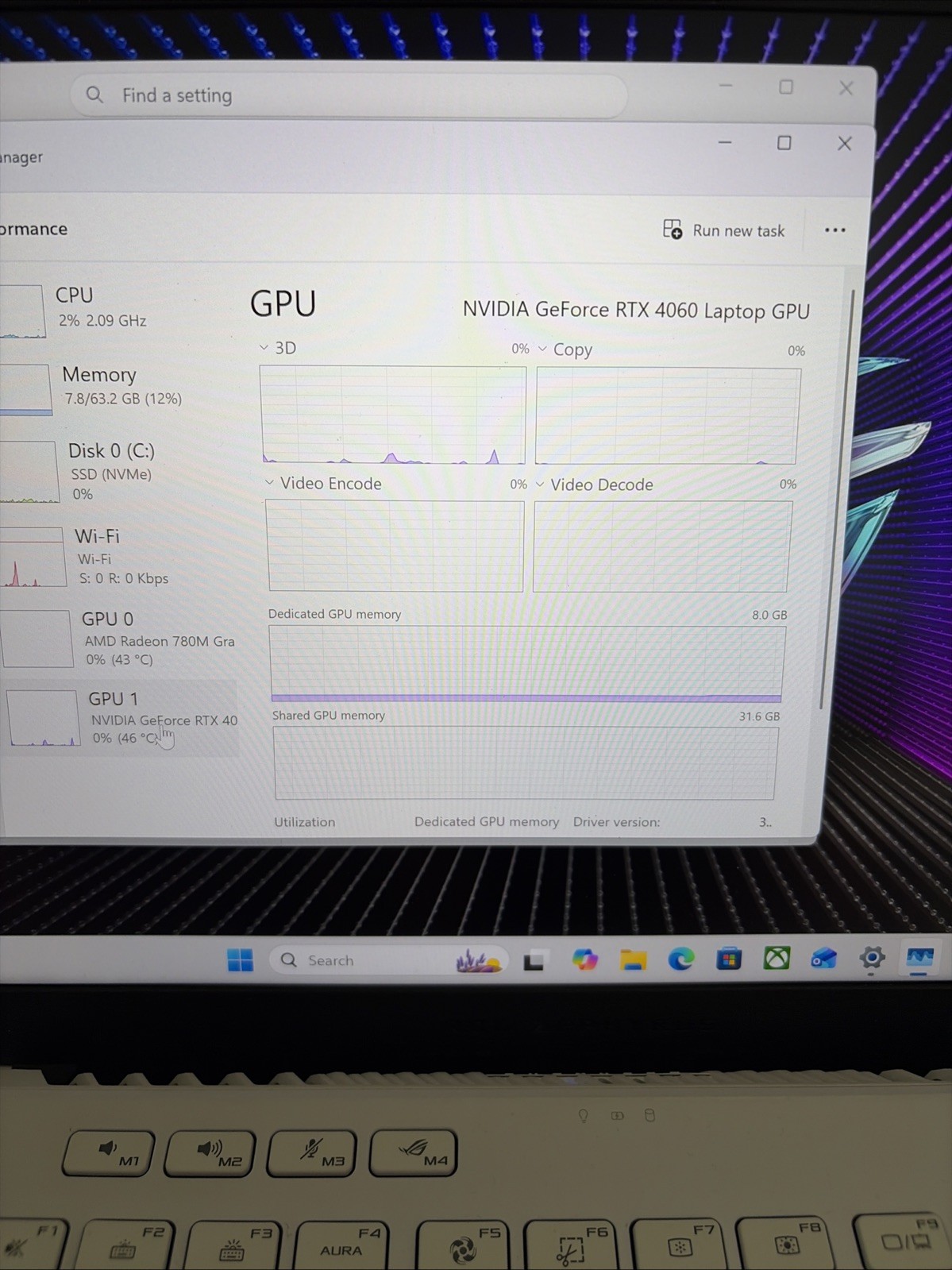 asus rog zephyrus g14 2024 4060 Ryzen 9 7940HS 64gb Ram Crucial Ddr5 512gb SSD