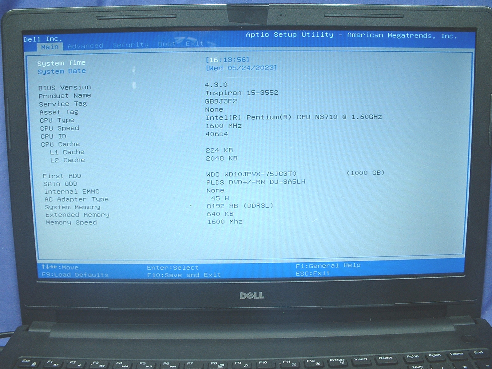 DELL INSPIRON 15 3552 PENTIUM N3710 1.60mhz 8mb 1TB HDD DVDRW WIN10 PowerSupply