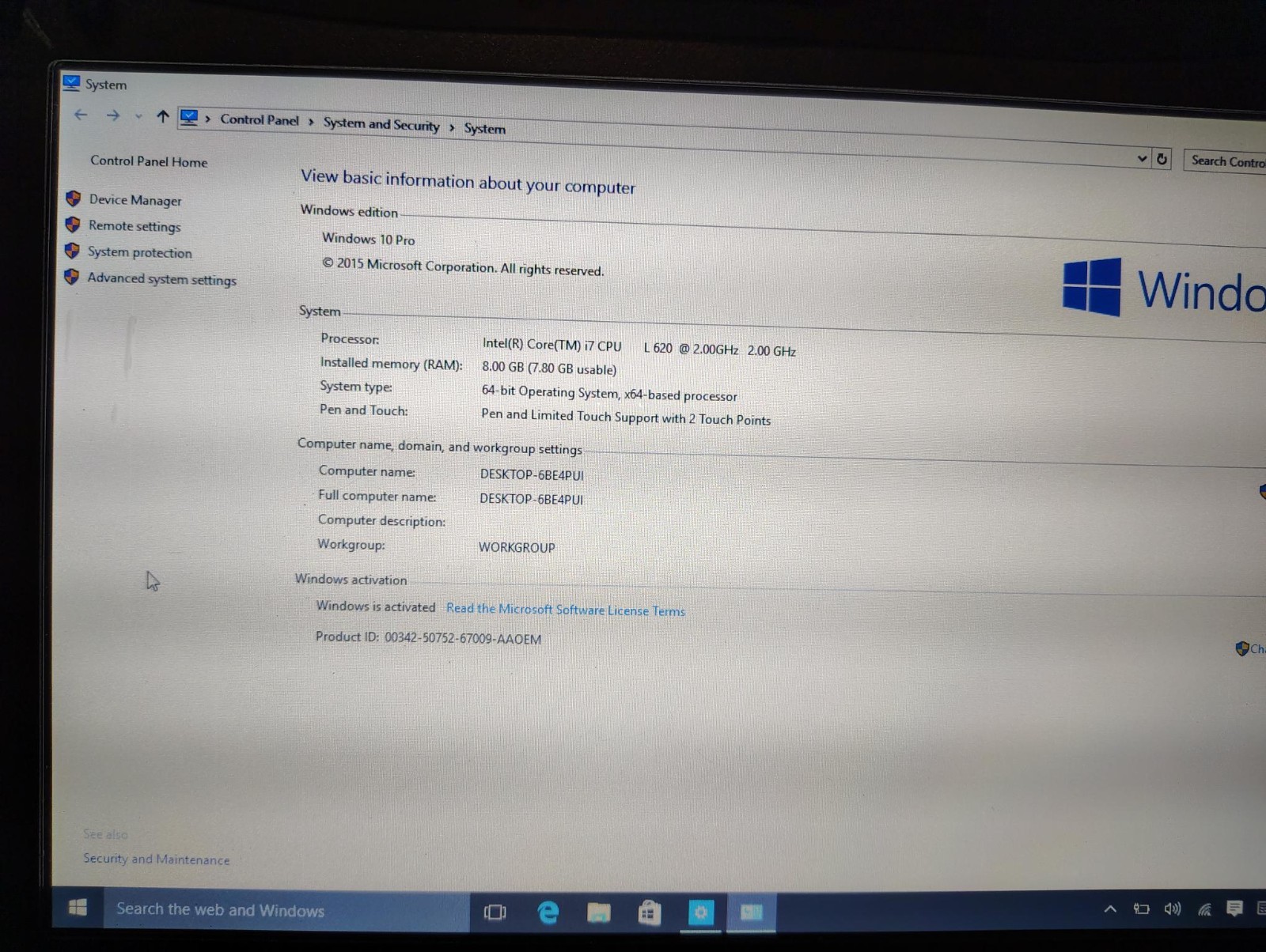 Rugged 2-in-1 Touch Getac V200 Intel i7 w/ 2TB SSD Win 10 pro Police Laptop