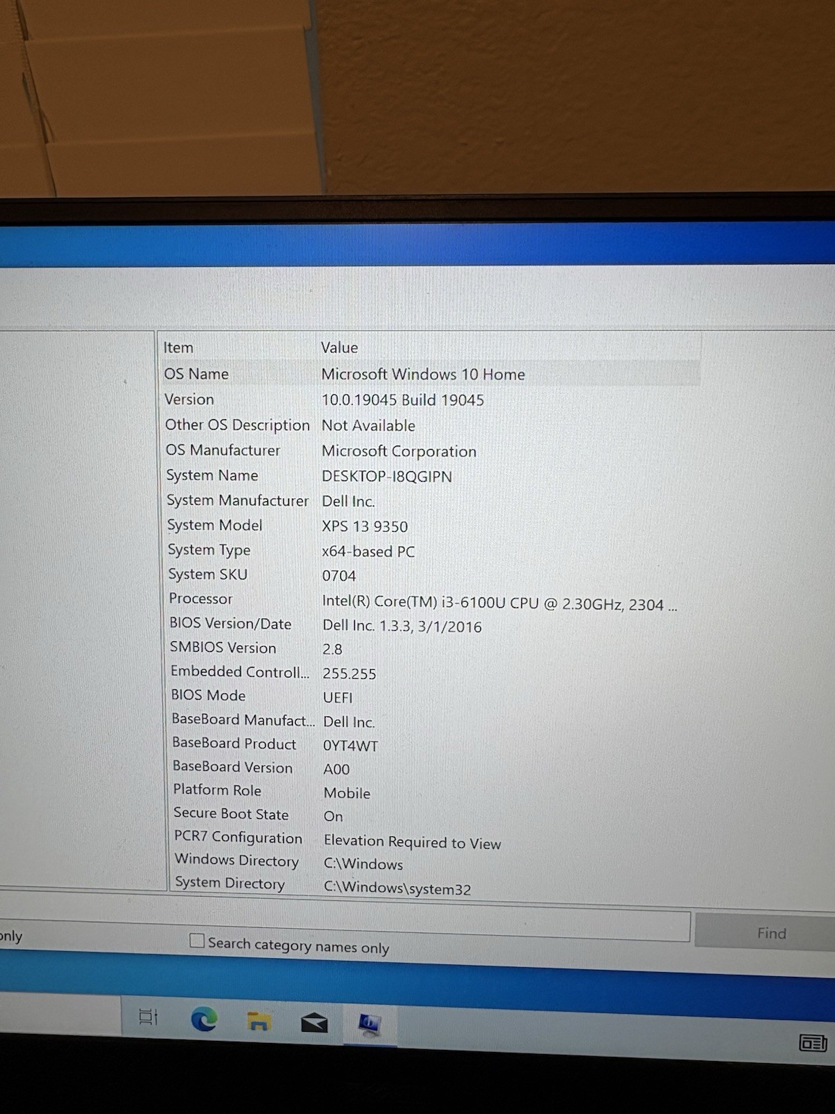 Dell XPS 13 9350, Intel Core i3-6100U @2.30Ghz, 4GB RAM, 128GB SSD, W10