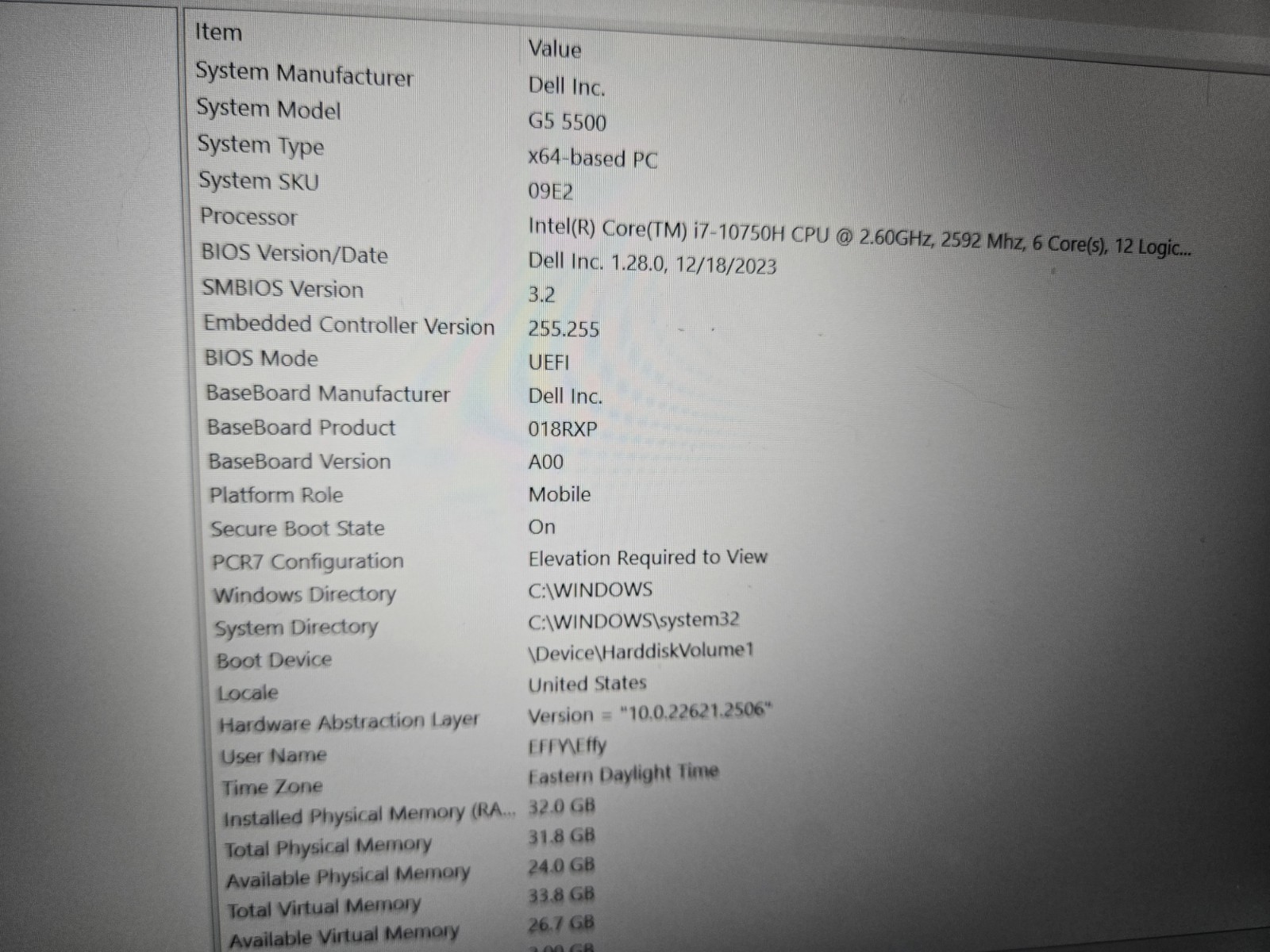 Dell G5 15 5500 15.6″ 500GB HD, Intel Core i7 10750h, 32GB RAM, Geforce 1660 Ti
