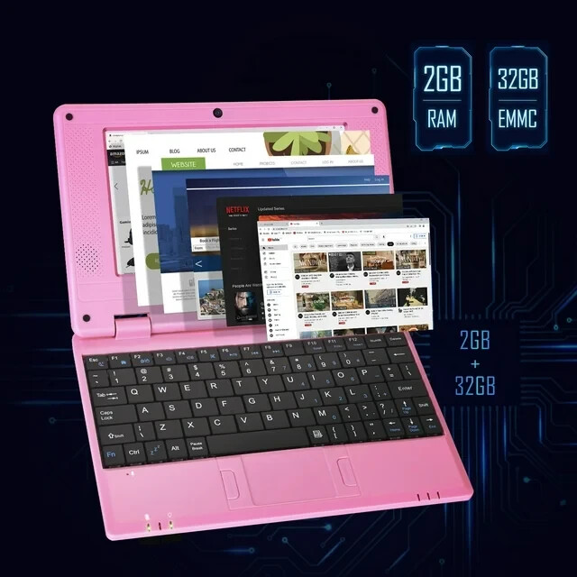 7” Laptop Computer Quad Core Powered by Android 12.0 Netbook Computer with WIFI