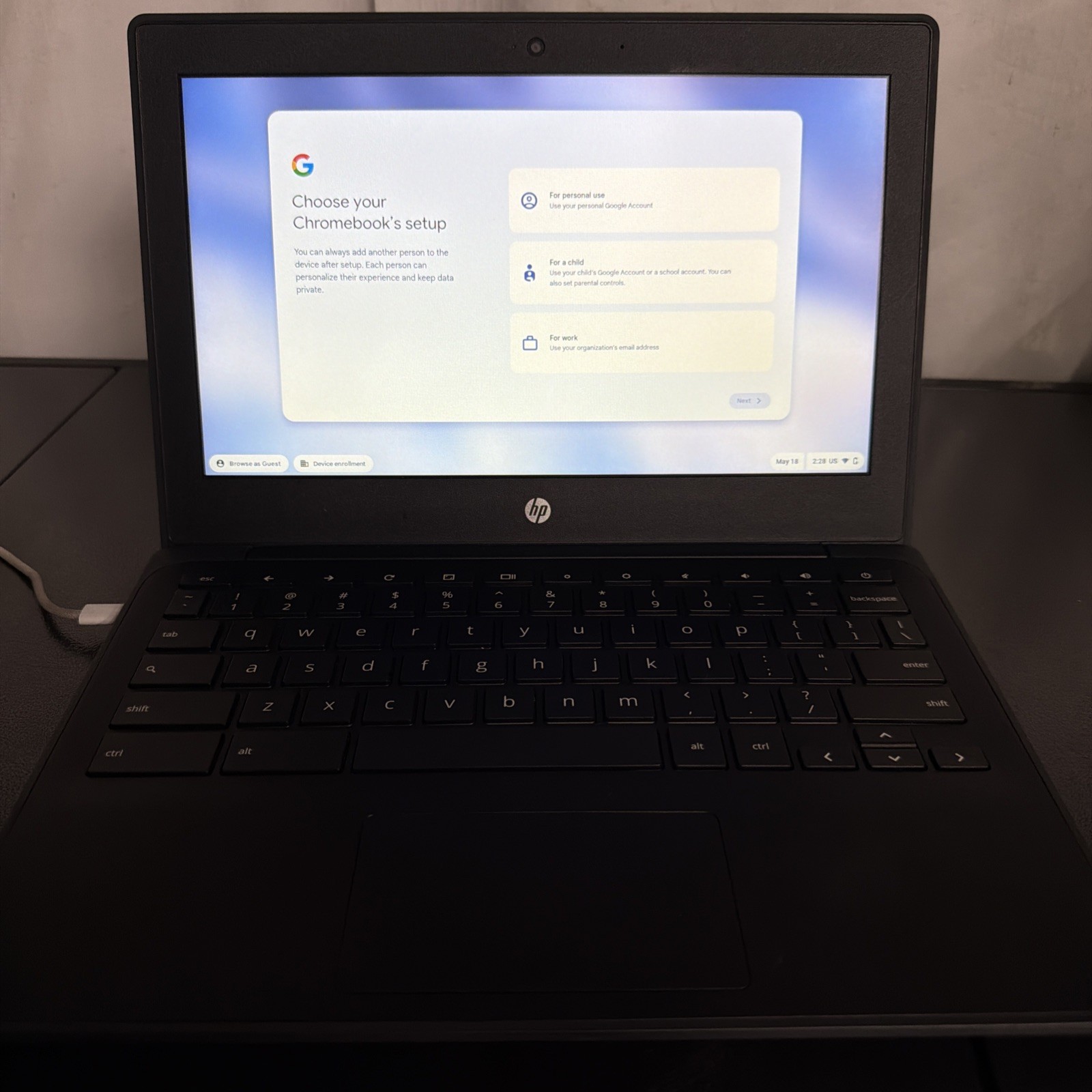 HP Chromebook 11 G9 EE MediaTek 2.0Ghz, 4GB RAM 32GB eMMC11.6 LED Black