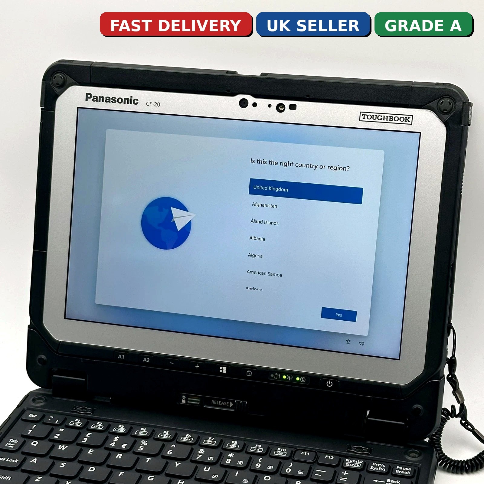 Panasonic Toughbook CF-20 MK2 i5 8GB Win 11 Rugged Tablet Laptop 4G GPS 2 x Bat