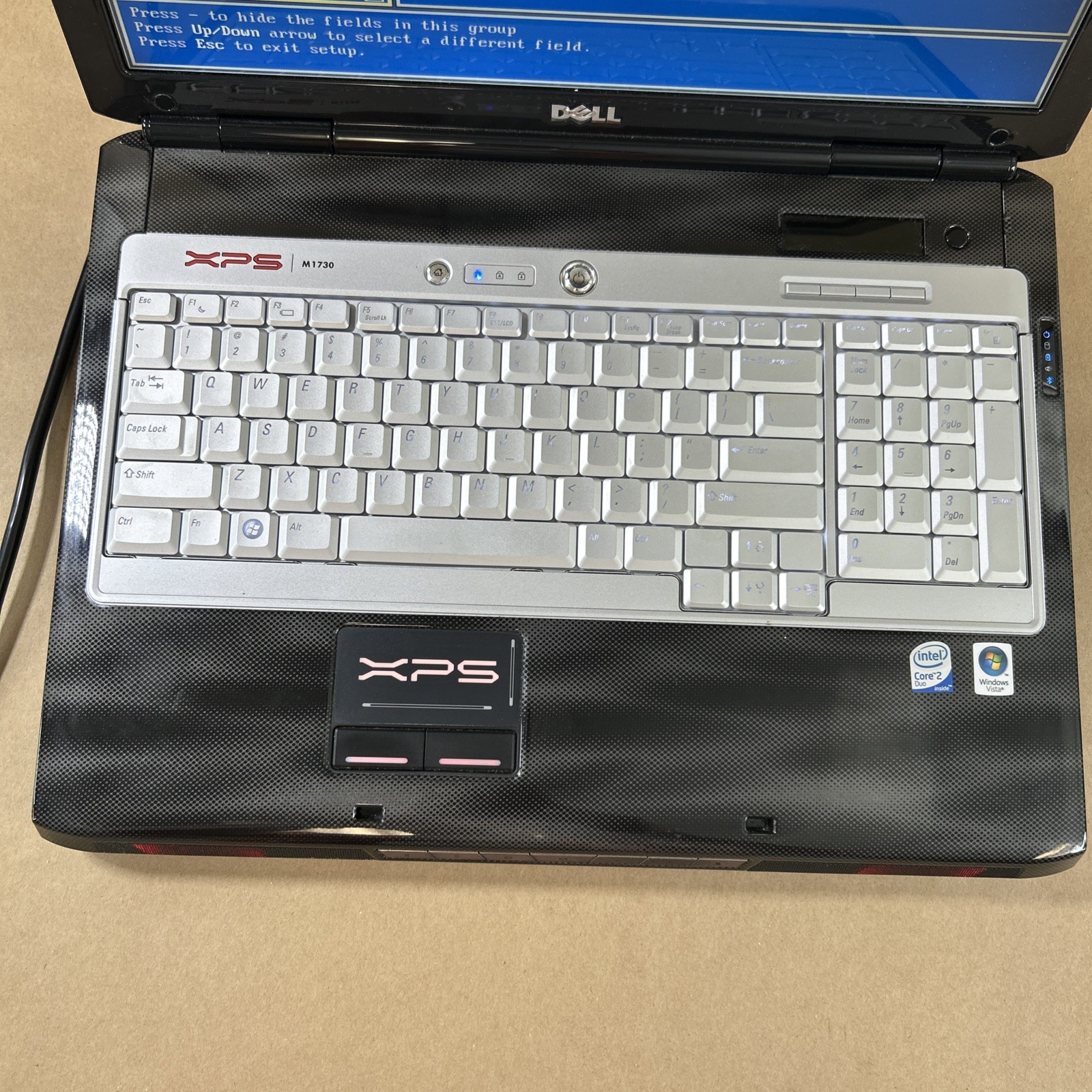 Dell XPS M1730 Laptop Core 2 Duo 4GB RAM No HDD/OS Parts w/ Charger Battery