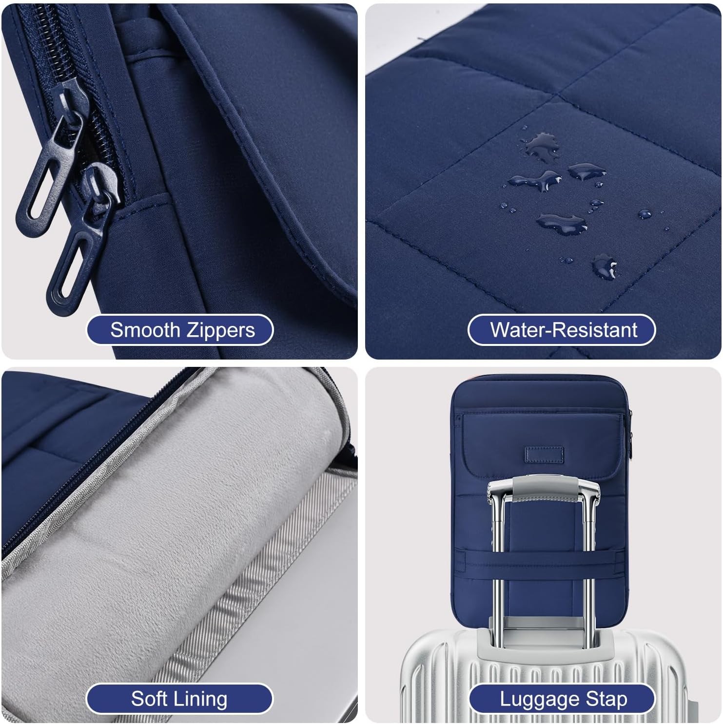 Puffy Laptop Sleeve 13 inch for 2026 MacBook Neo A18 Pro A3404, Navy Blue