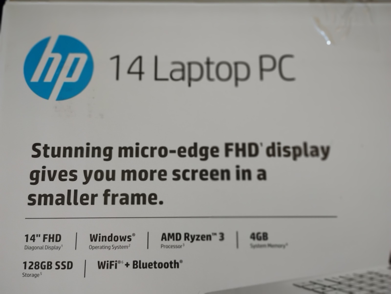 HP 14″ AMD Ryzen Laptop/Notebook, 4gb 128gb Win 11 Antivirus has Box ready use