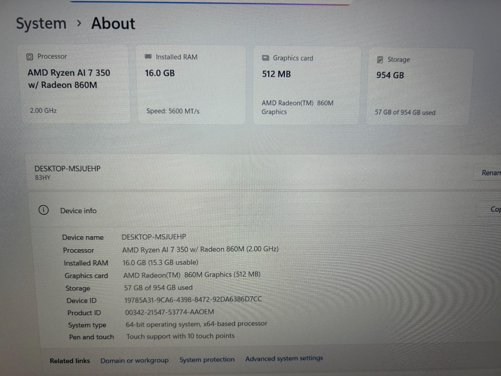 LENOVO IdeaPad Slim 5 16AKP10, AMD Ryzen AI 7 350, 16 GB RAM, 1 TB NVMe SSD