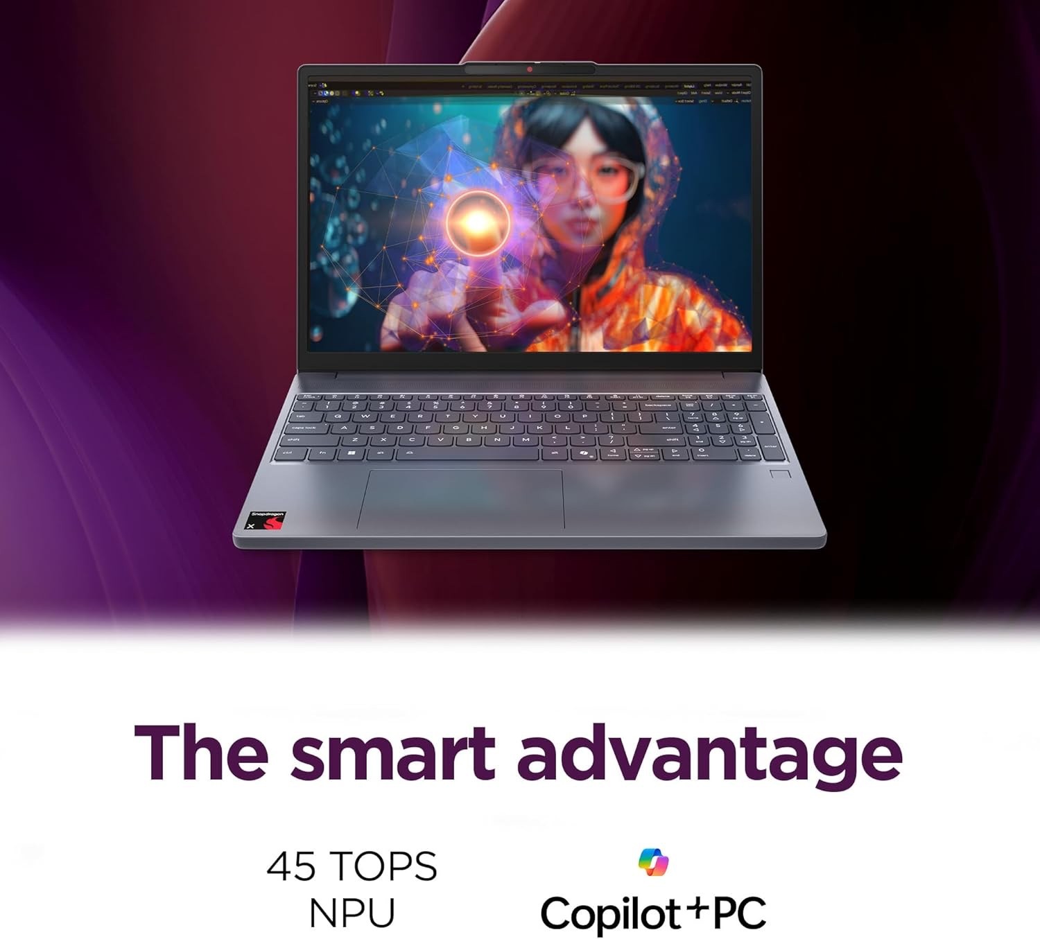 Lenovo IdeaPad Slim 3X 15.3″ WUXGA Laptop Qualcomm Snapdragon X 16 GB Luna Grey